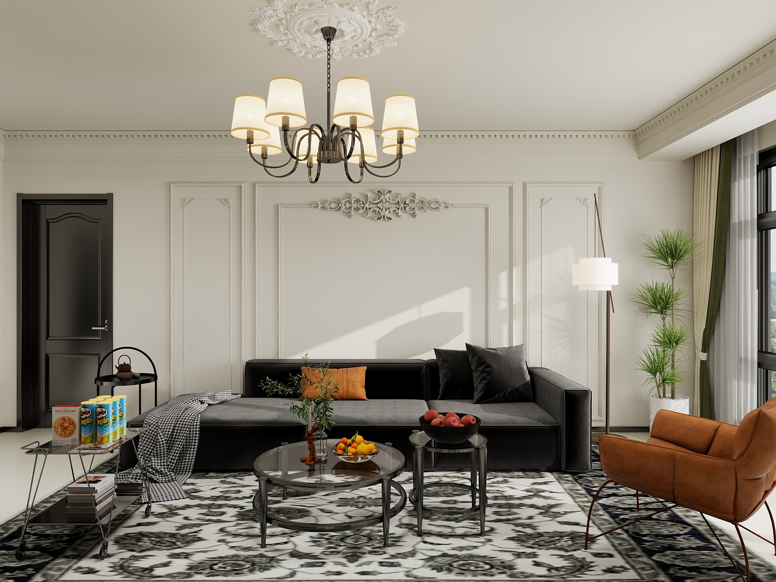 湛智华-法式复古风129㎡4房装修效果图