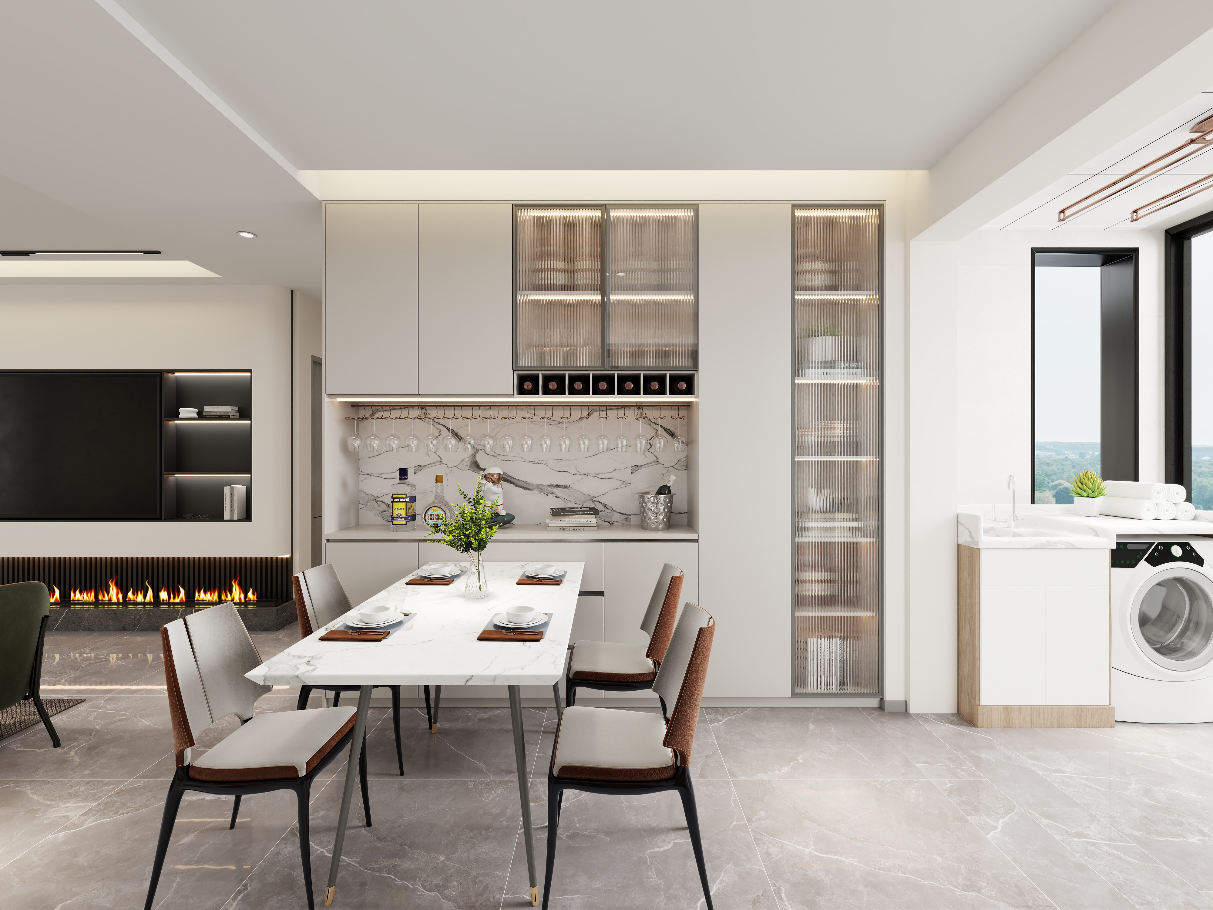 艺雅丽-160平现代简约 装修效果图