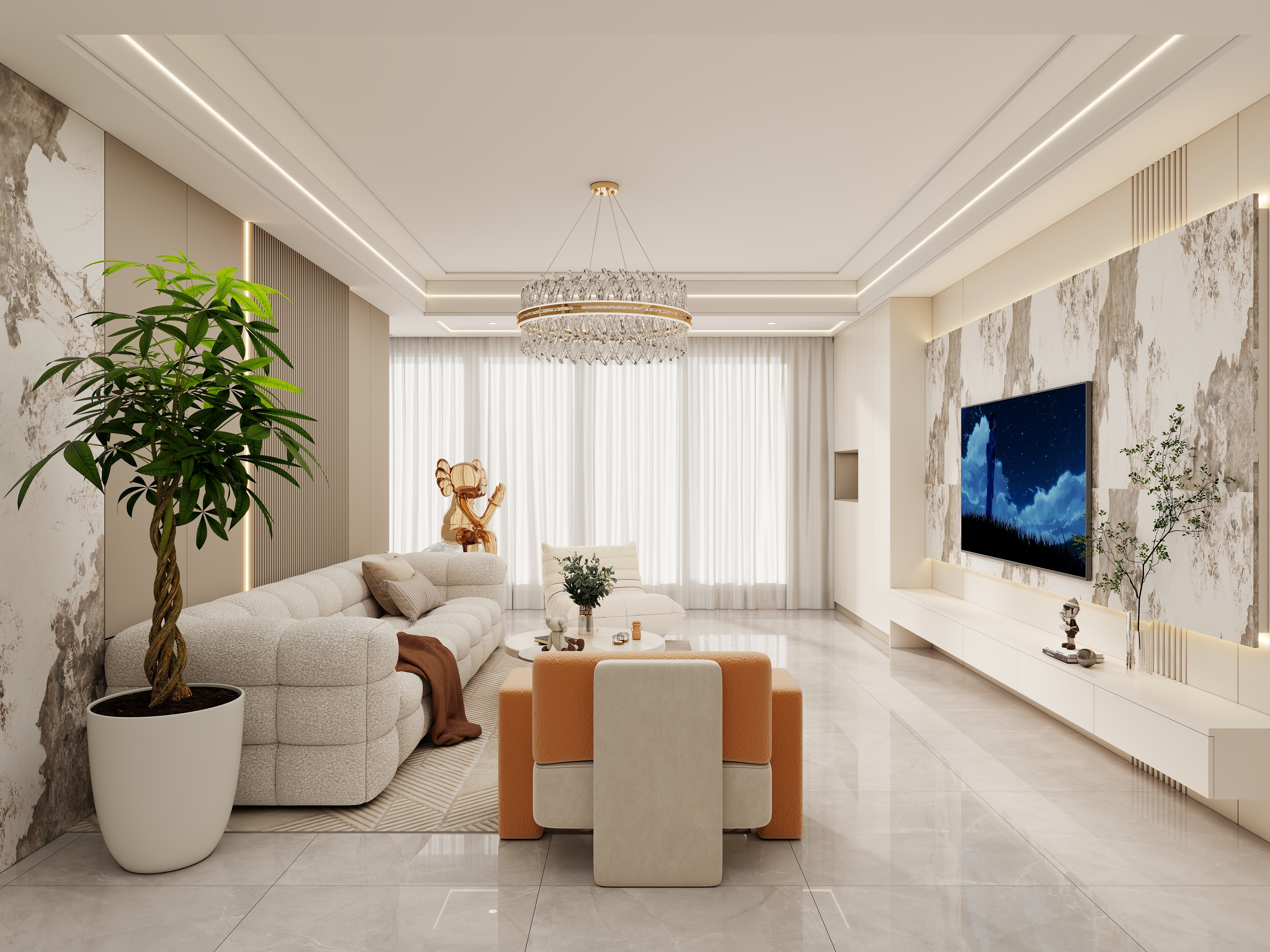 壹诺设计工作室-奶油风装修效果图