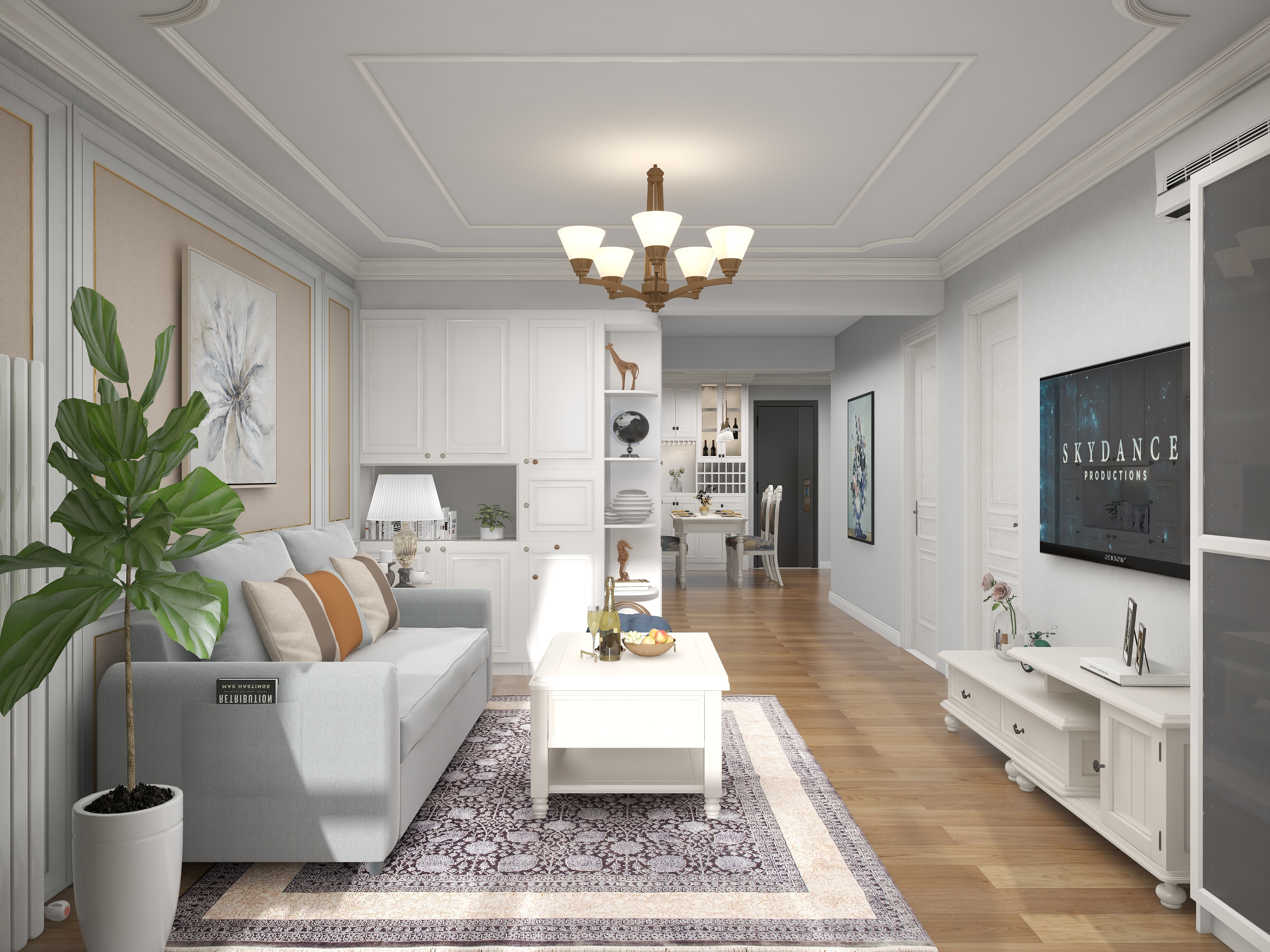 四月蚂蚁子弹飞-简欧风92m²2室雅居装修效果图