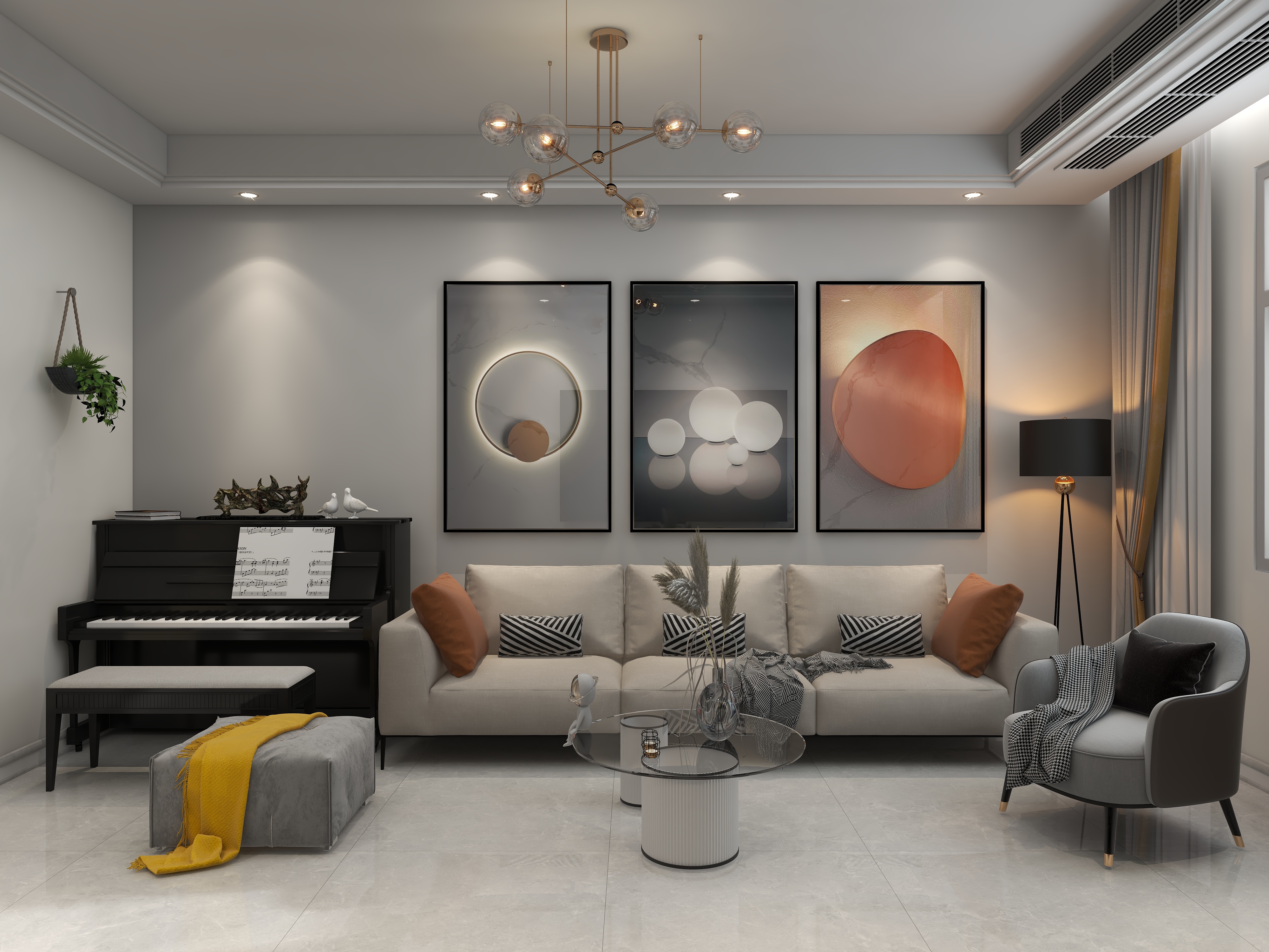 四月蚂蚁子弹飞-现代简约94㎡4室装修效果图