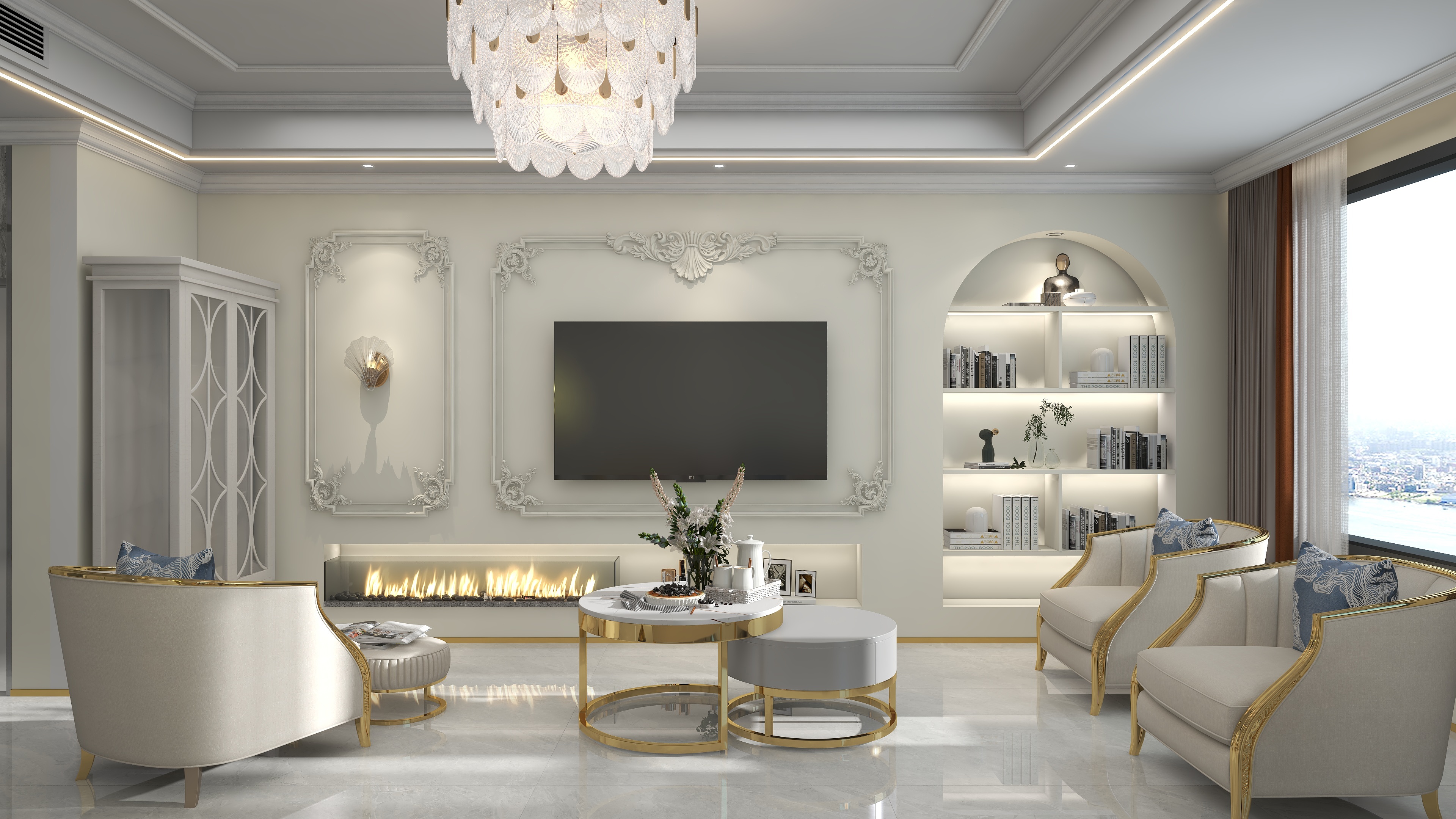 四月蚂蚁子弹飞-中粮天恒天悦壹号美式106㎡1室装修效果图