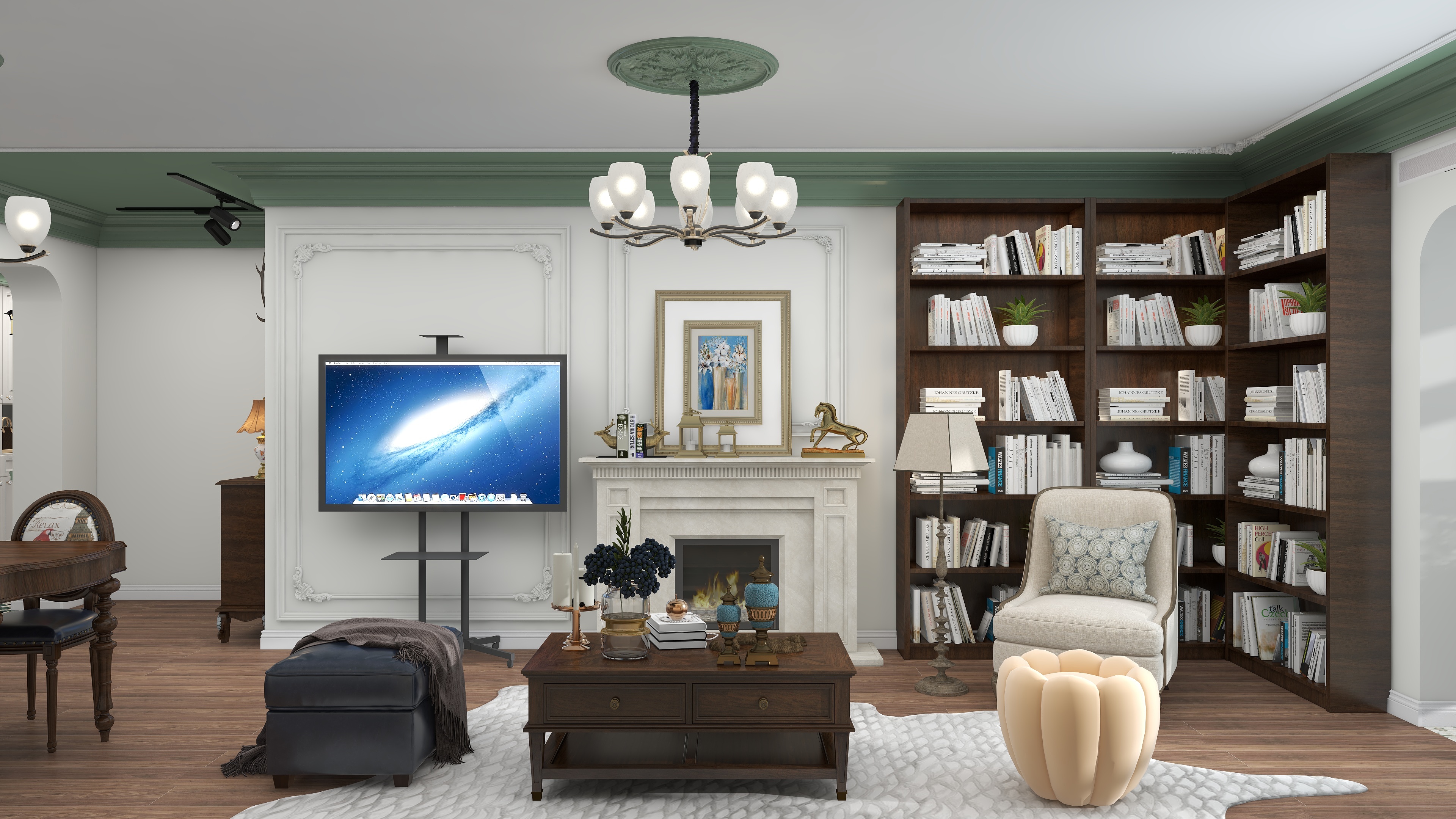 四月蚂蚁子弹飞-流星花园-田园风100m²两室雅居装修效果图