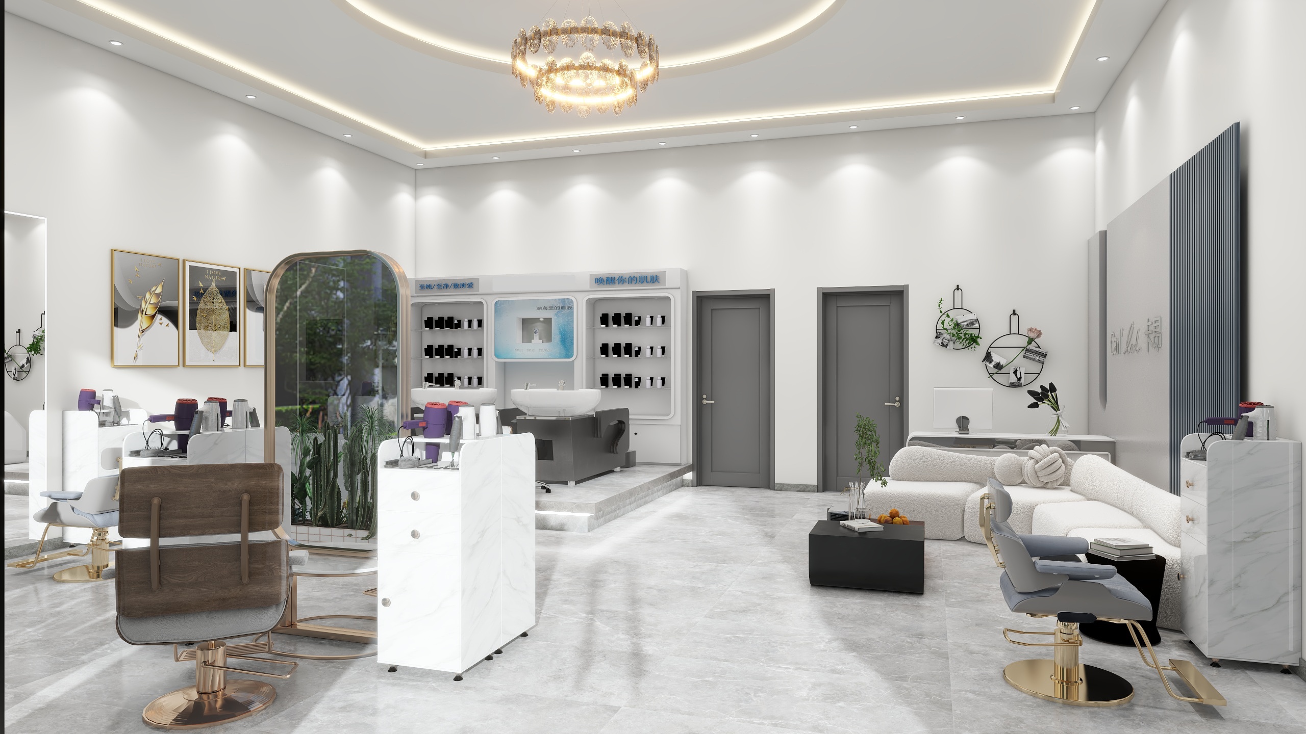 创远广告装饰工程有限公司-美容美发店面装修-装修设计方案