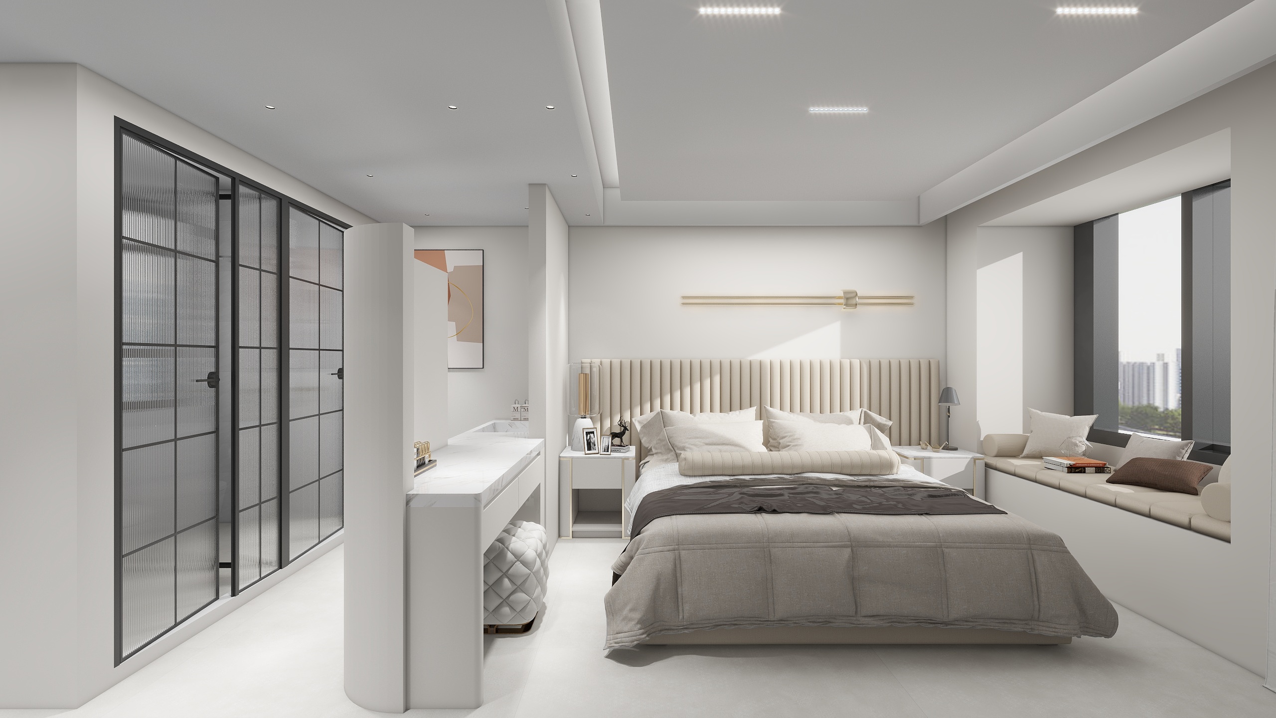 设计师彭念-心仪的主卧套间-装修设计方案