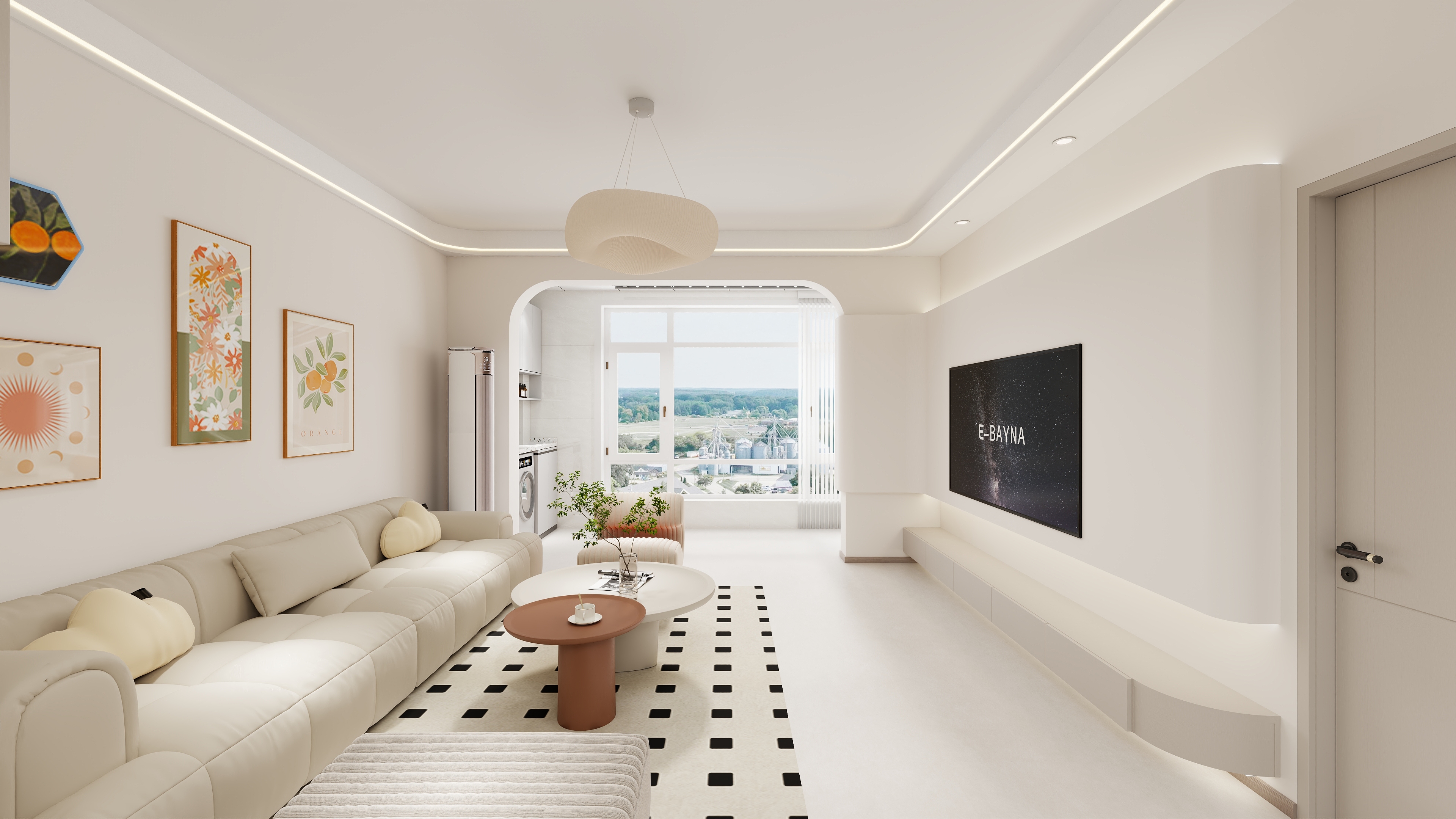 艺雅丽-115平奶油风 装修效果图