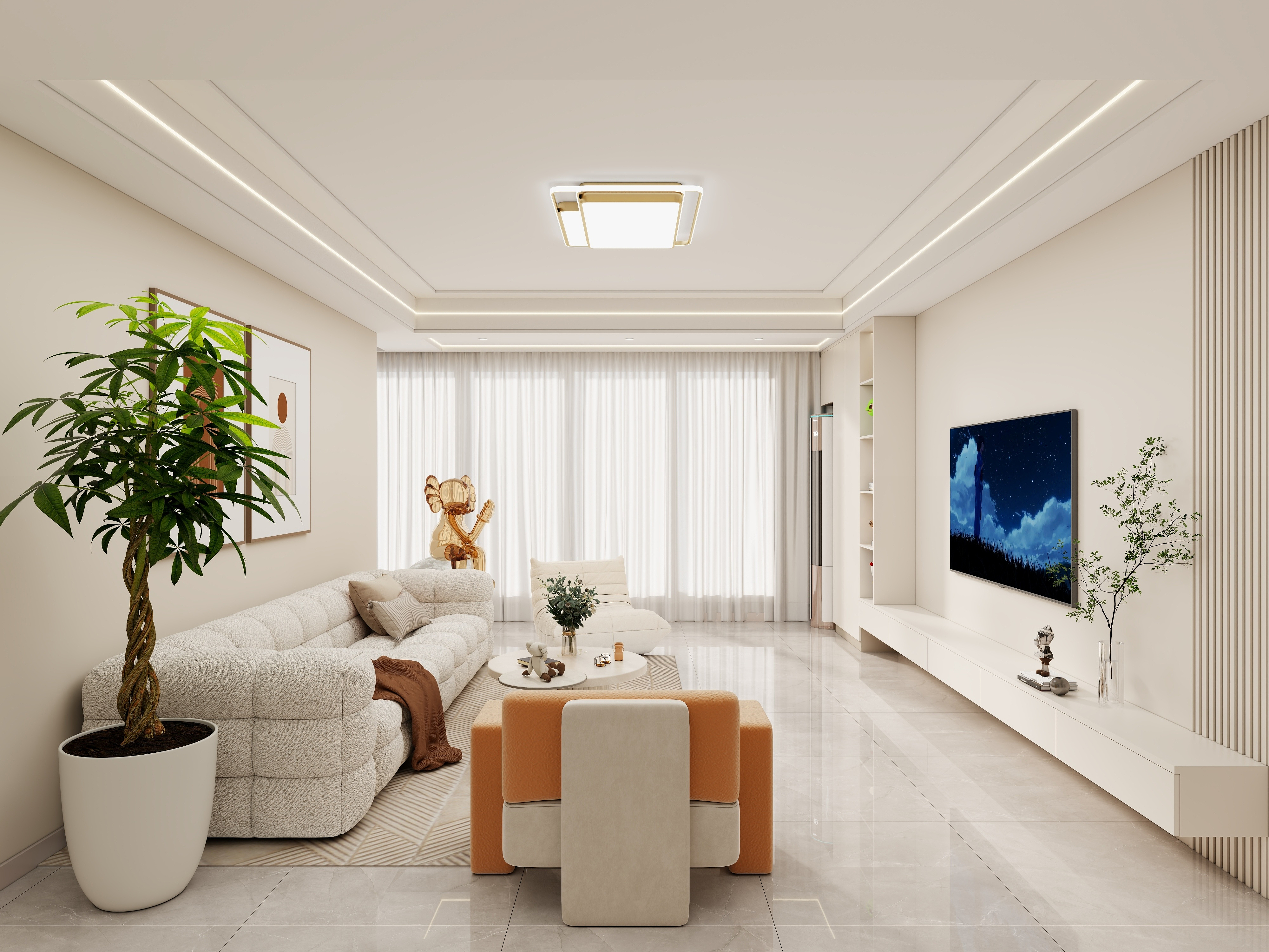 壹诺设计工作室-奶油风装修效果图