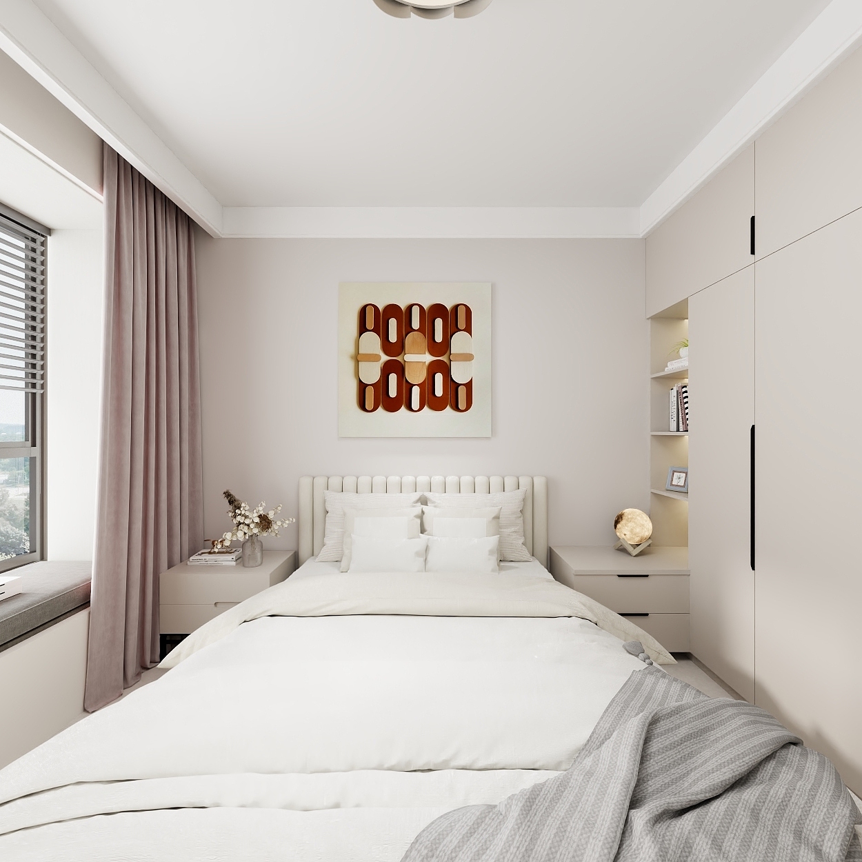 艺雅丽-115平奶油风 一层主卧装修效果图第3张