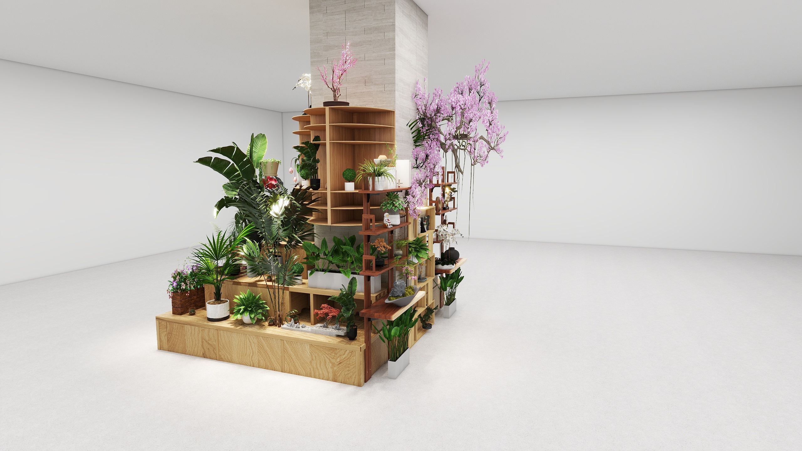 南京鲸曦宇传媒广告有限公司-柱子盆景造型-装修设计方案