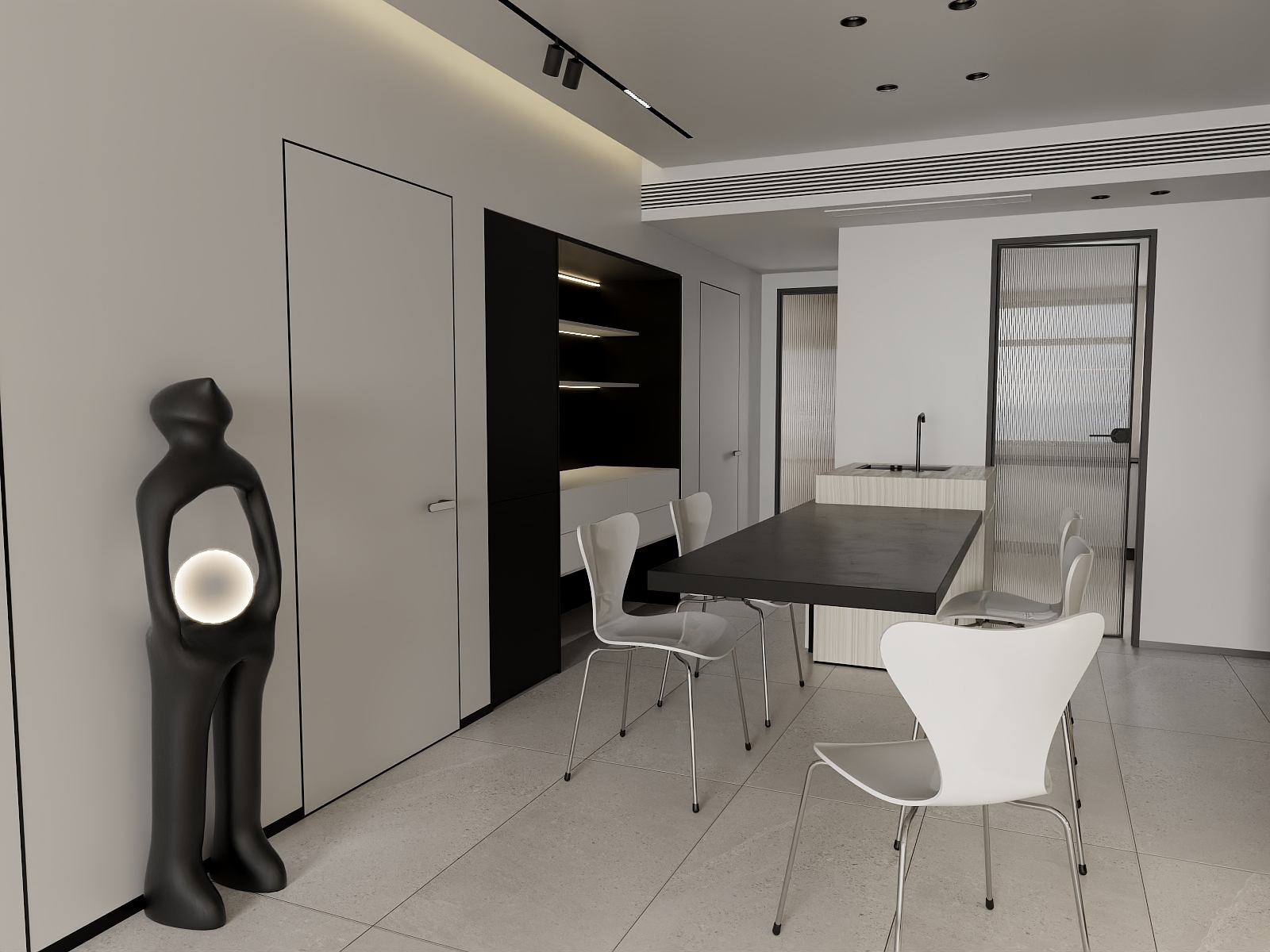 一个爱睡觉的懒虫-黑白灰简约风103㎡-装修设计方案