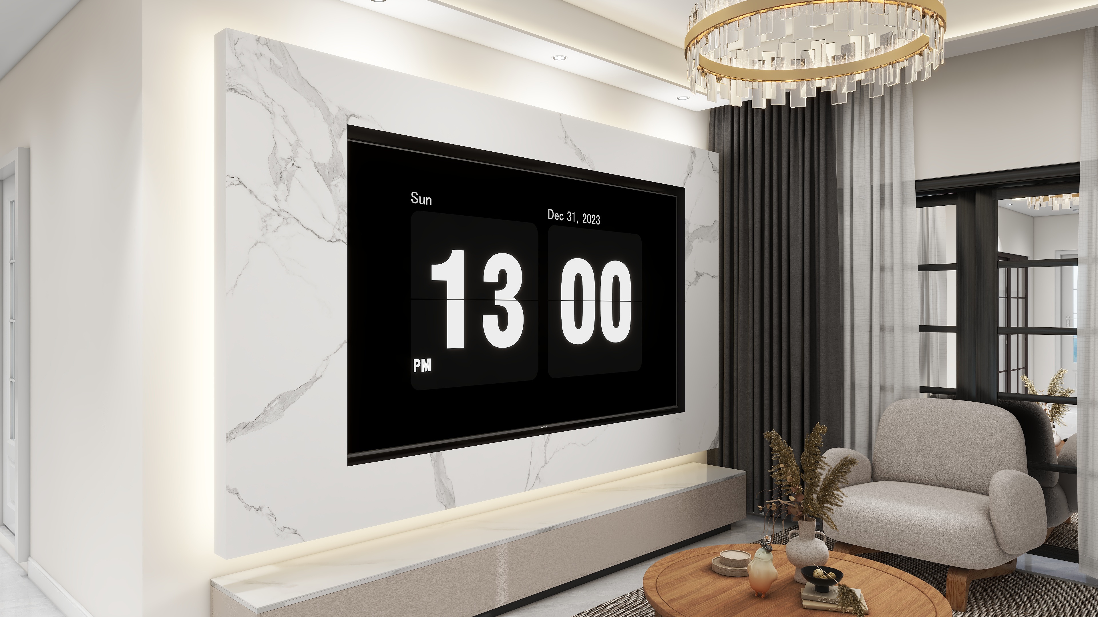 诸城家装设计-龙旺华庭F3户型简欧装修效果图