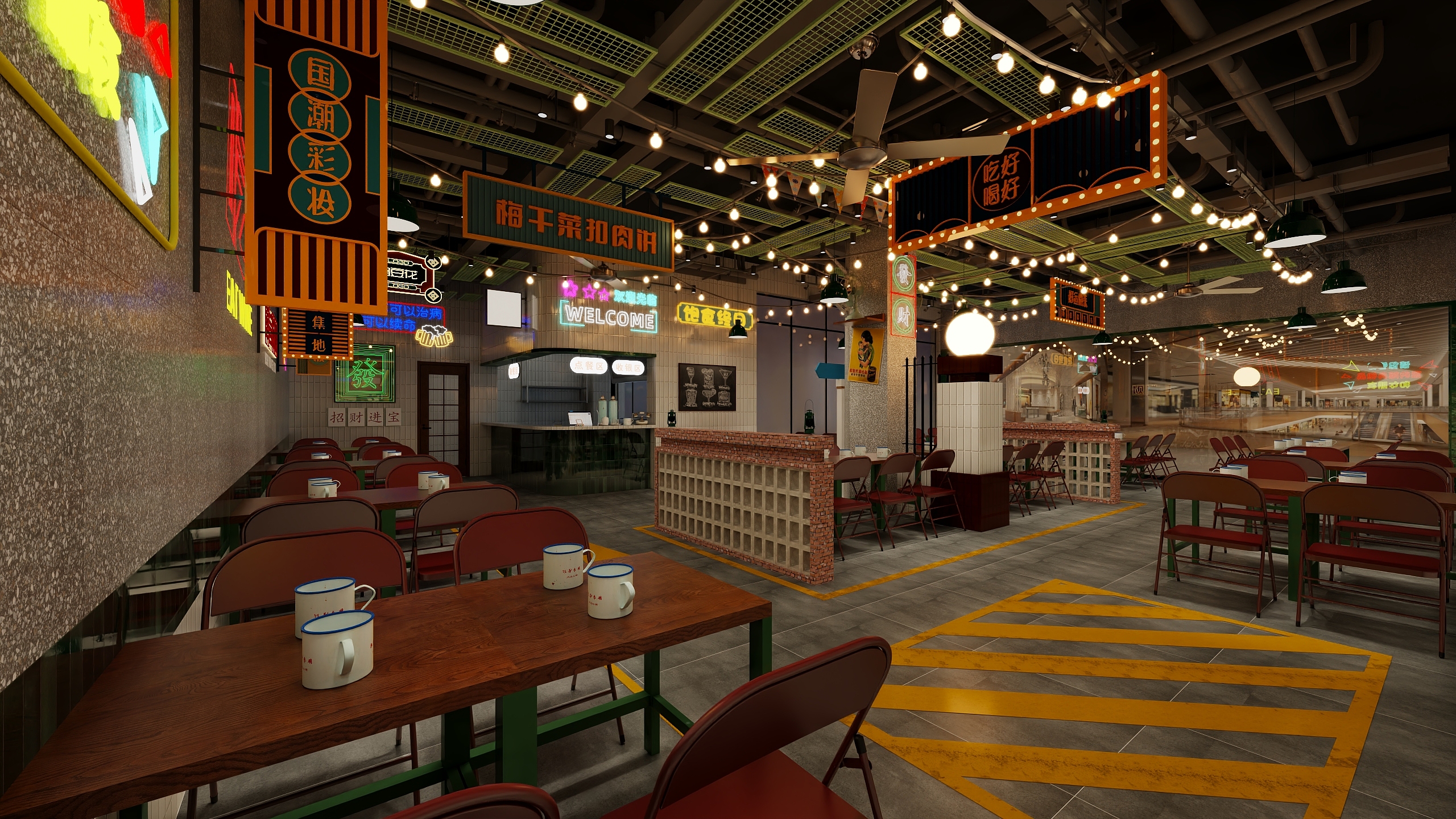 荼0-商场复古餐厅-装修设计方案