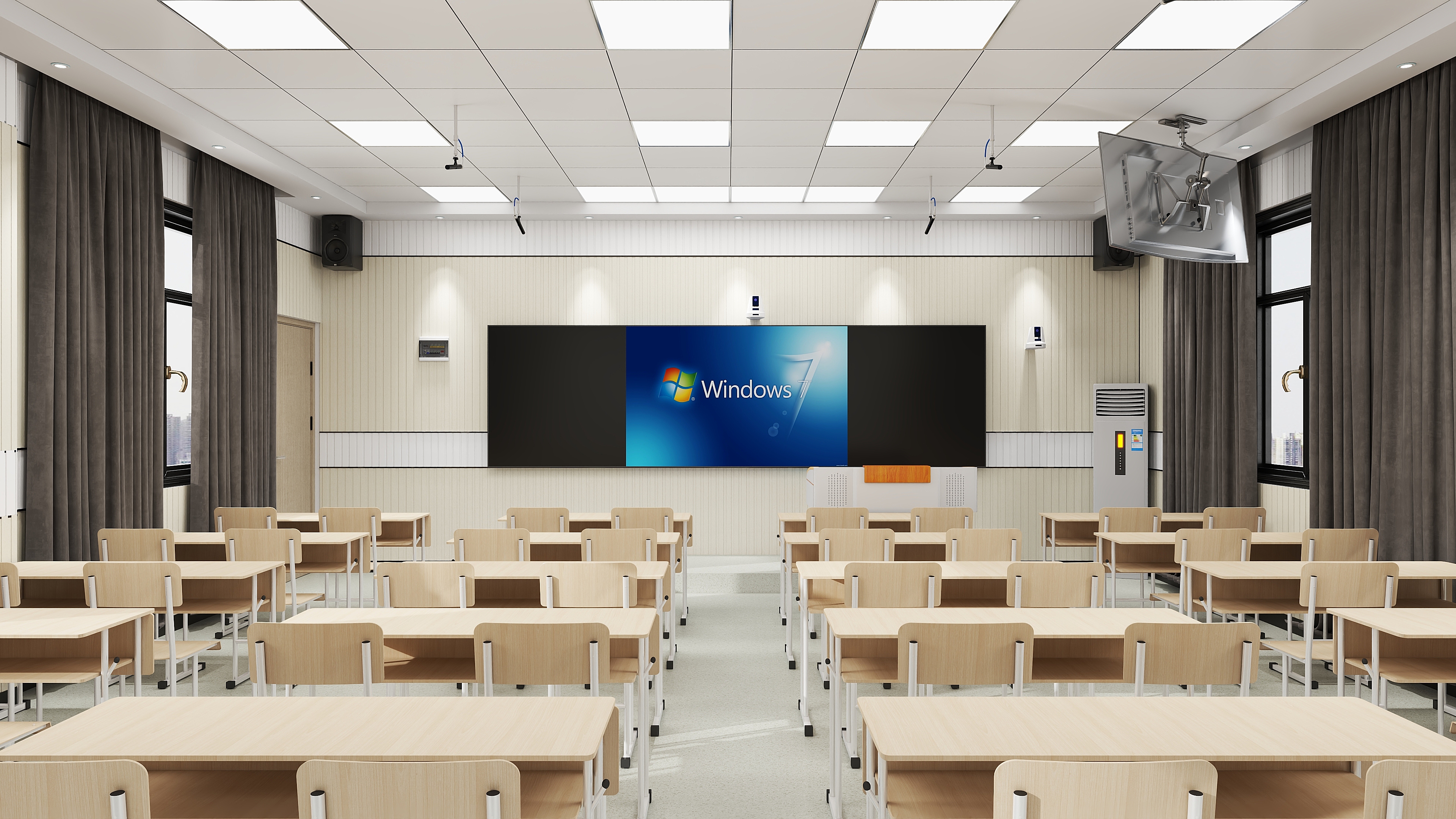 高才Hjlx-建宁中学4机位精品录播教室-装修设计方案