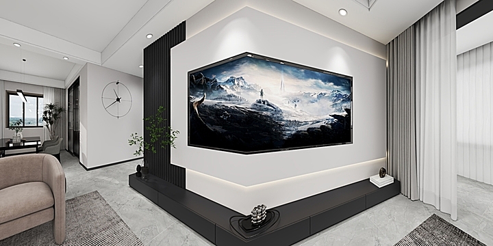 慕白..-绿地新里城95-高级感黑白灰-装修设计方案