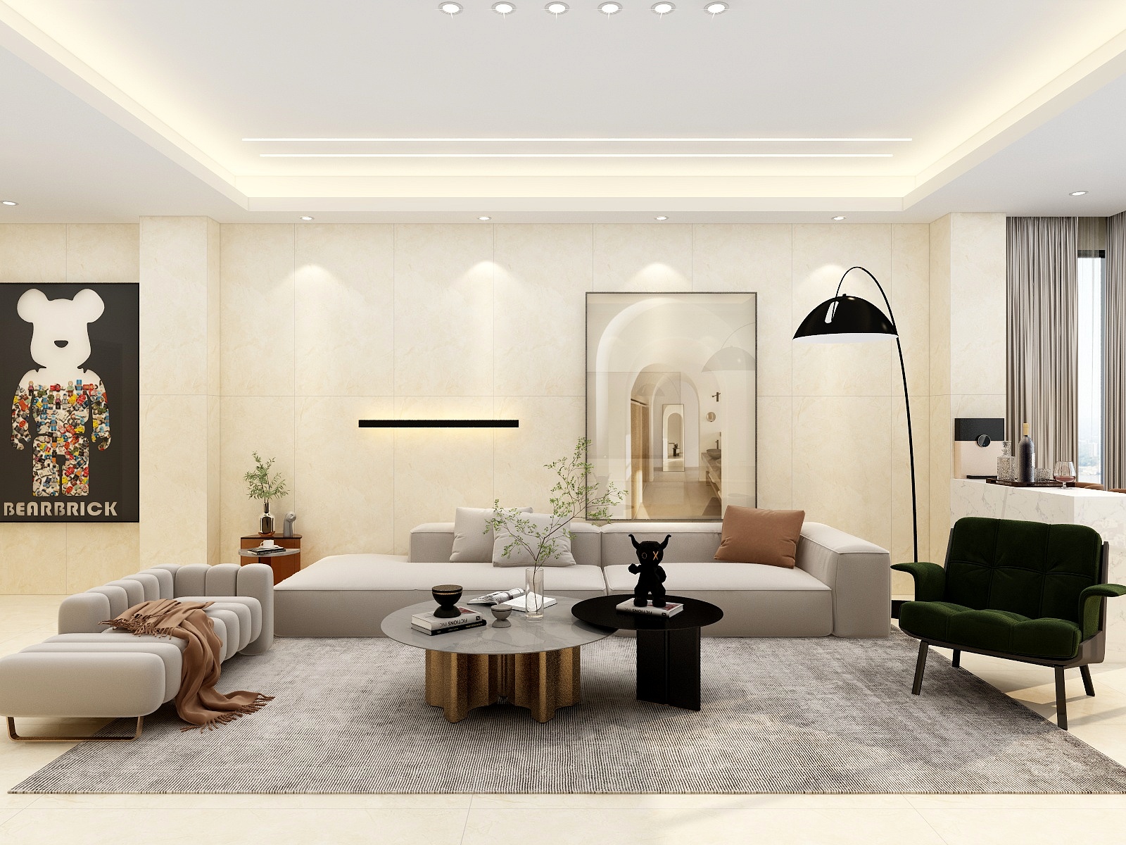 湛智华-轻中式复式299平装修效果图