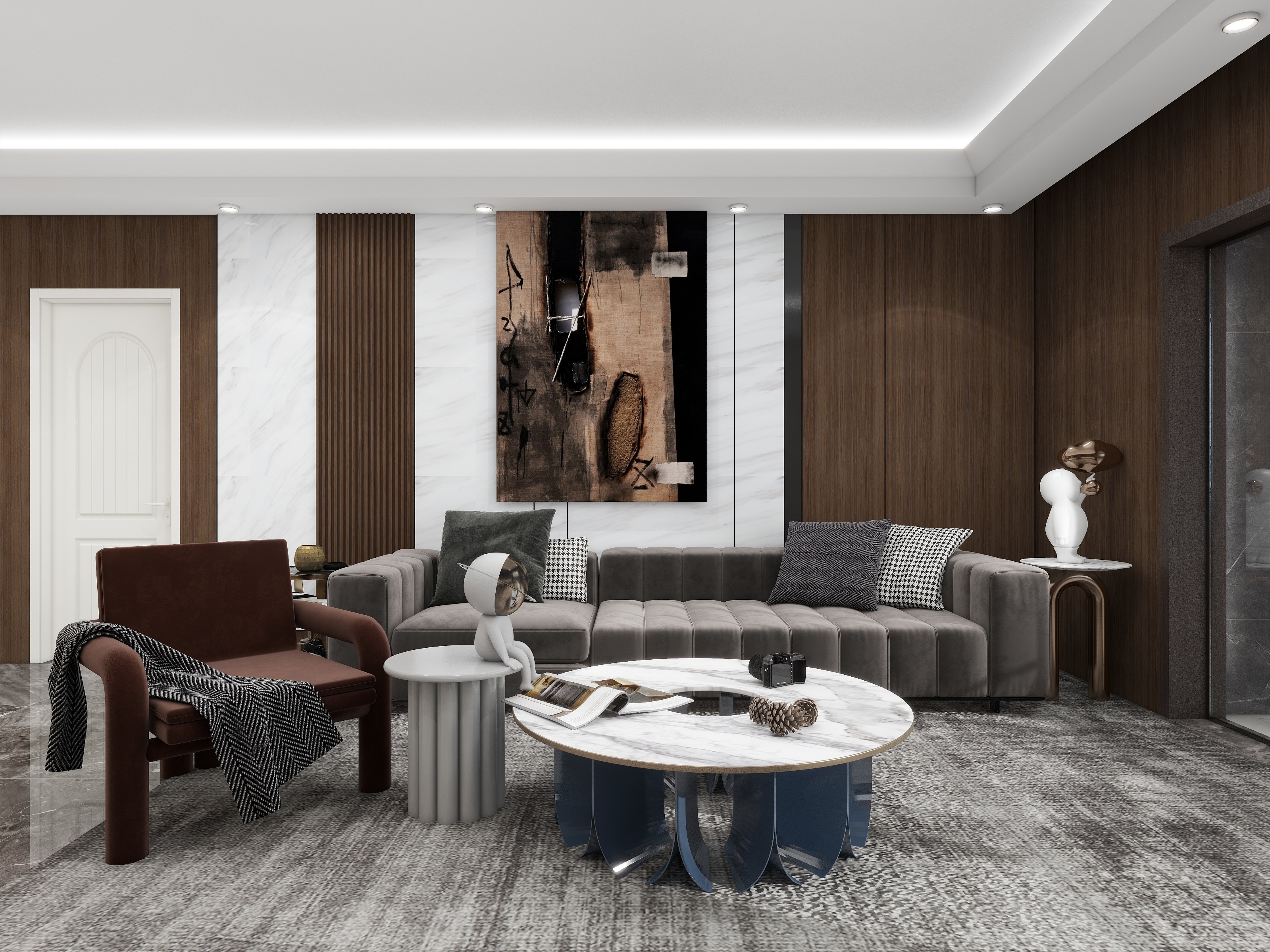 致娴小筑-文澜府现代简约122㎡4室装修效果图