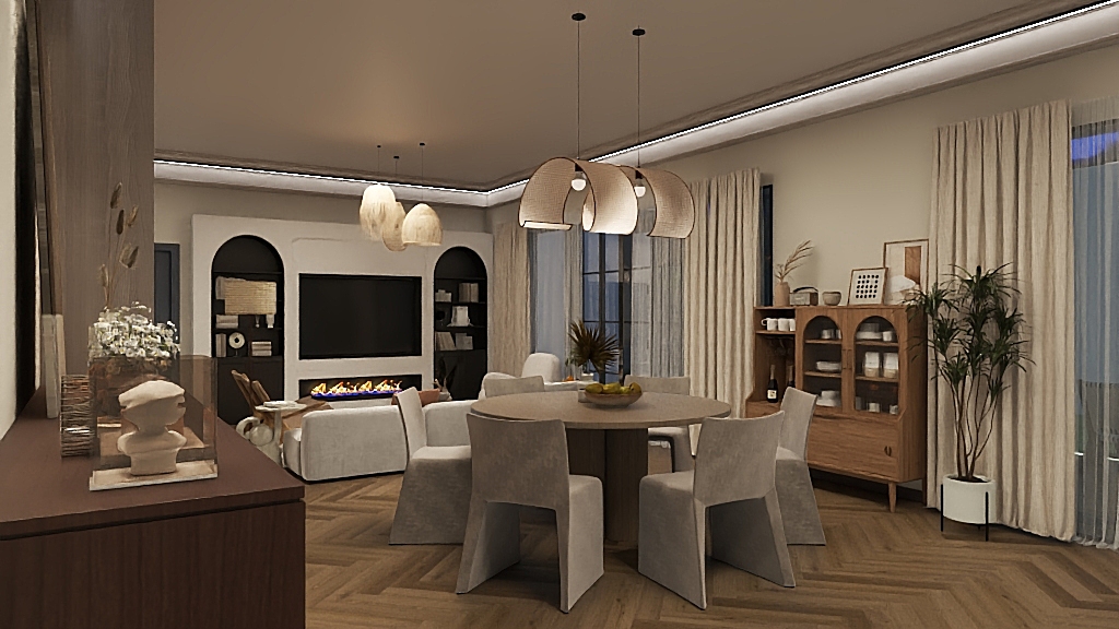 茂茂mao-奶油风别墅设计装修效果图