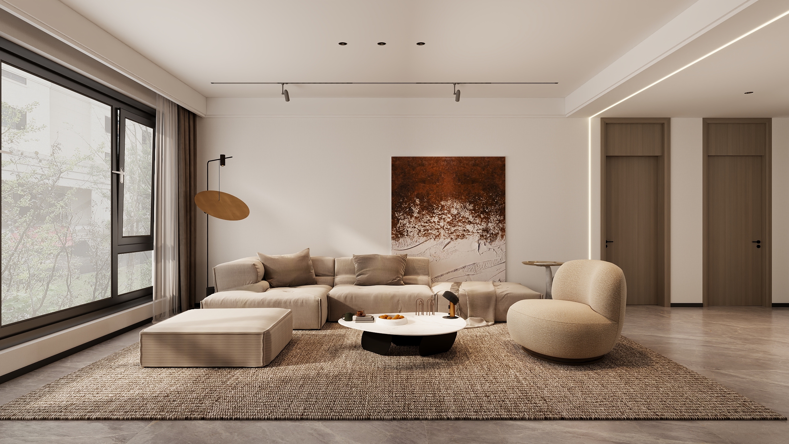 沐光|知行视觉设计工作室-阿东-现代简约3房2厅125平装修效果图