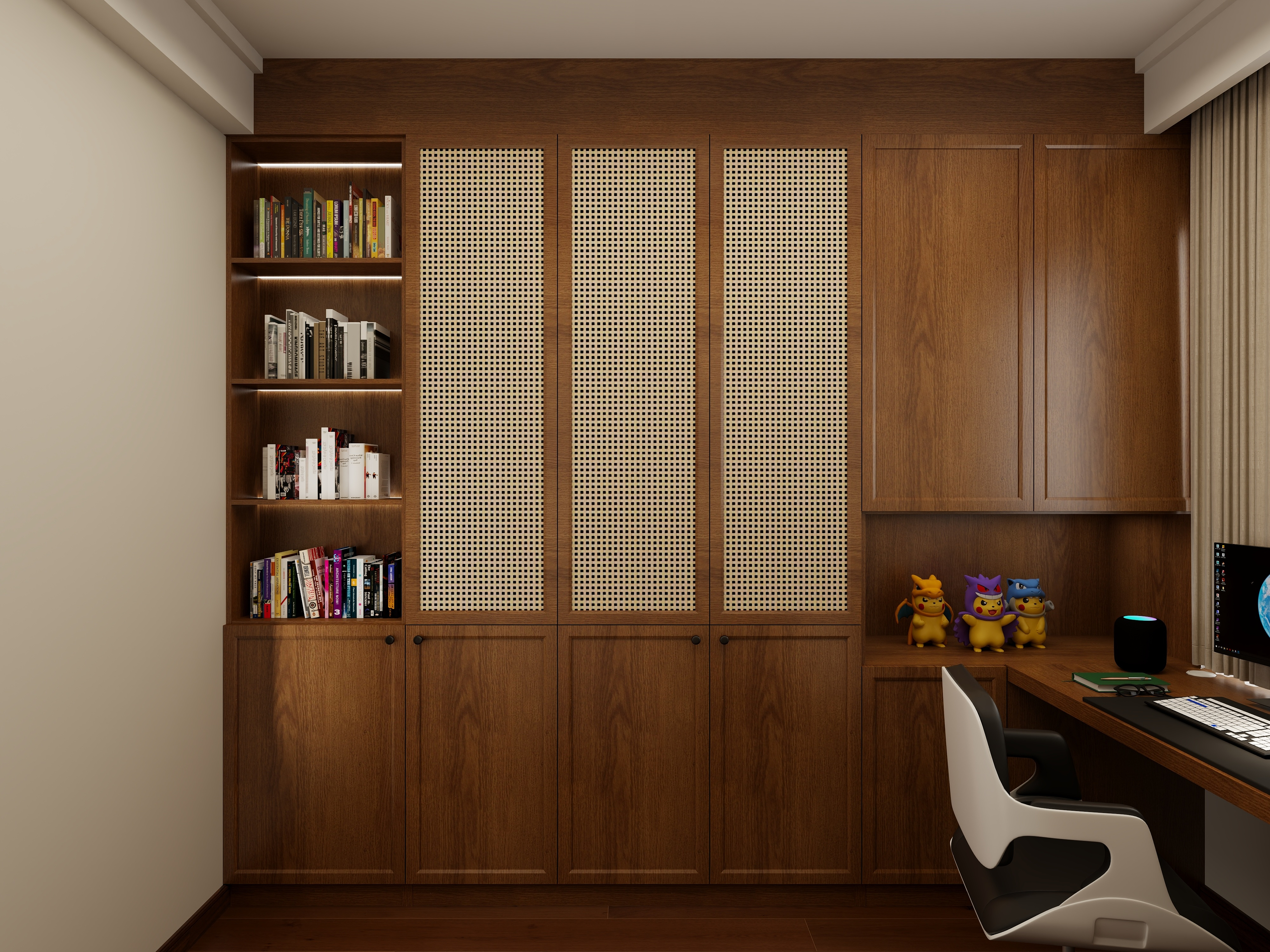 壹诺设计工作室-127㎡3室-中古风装修效果图