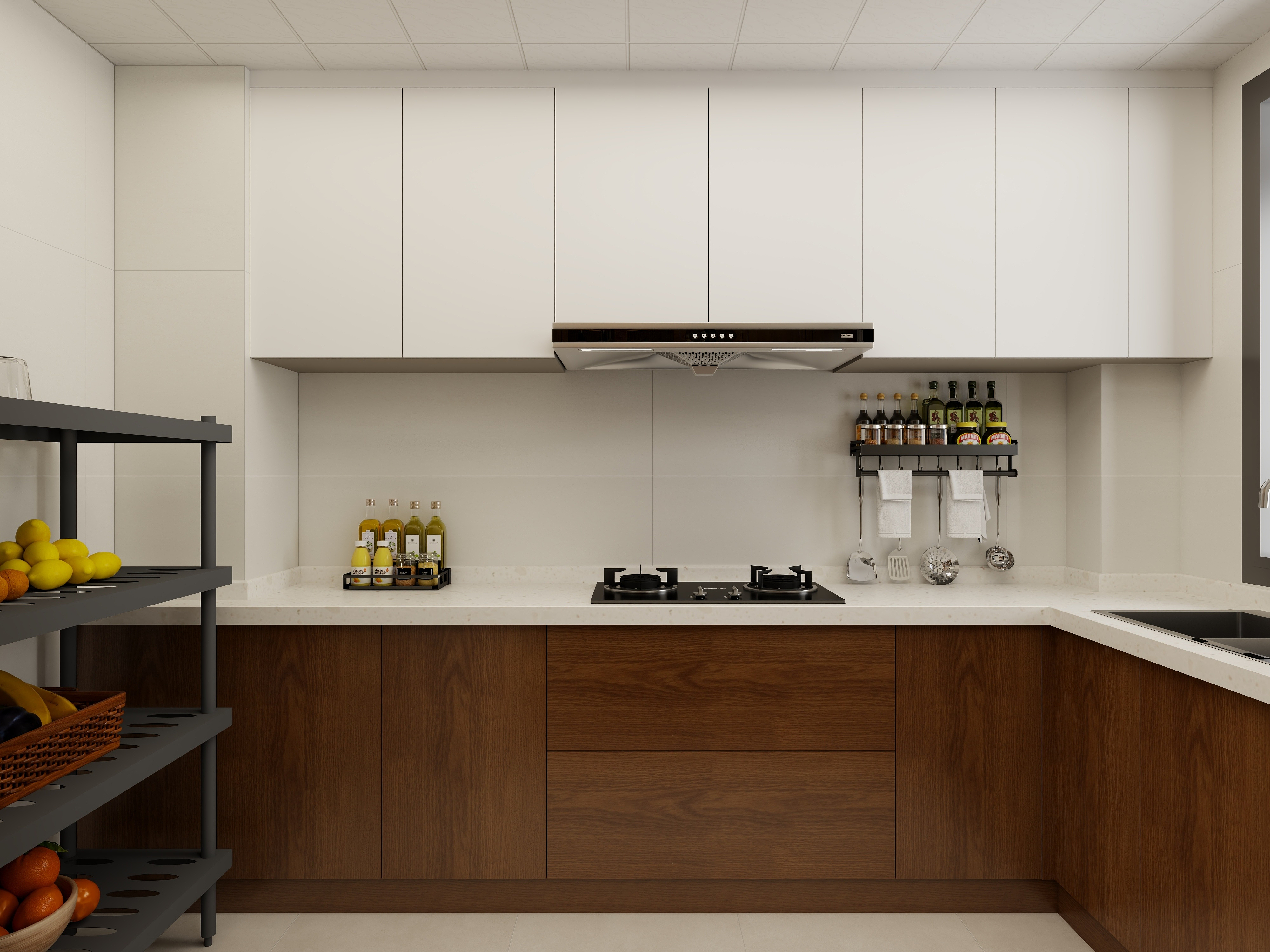 壹诺设计工作室-127㎡3室-中古风装修效果图