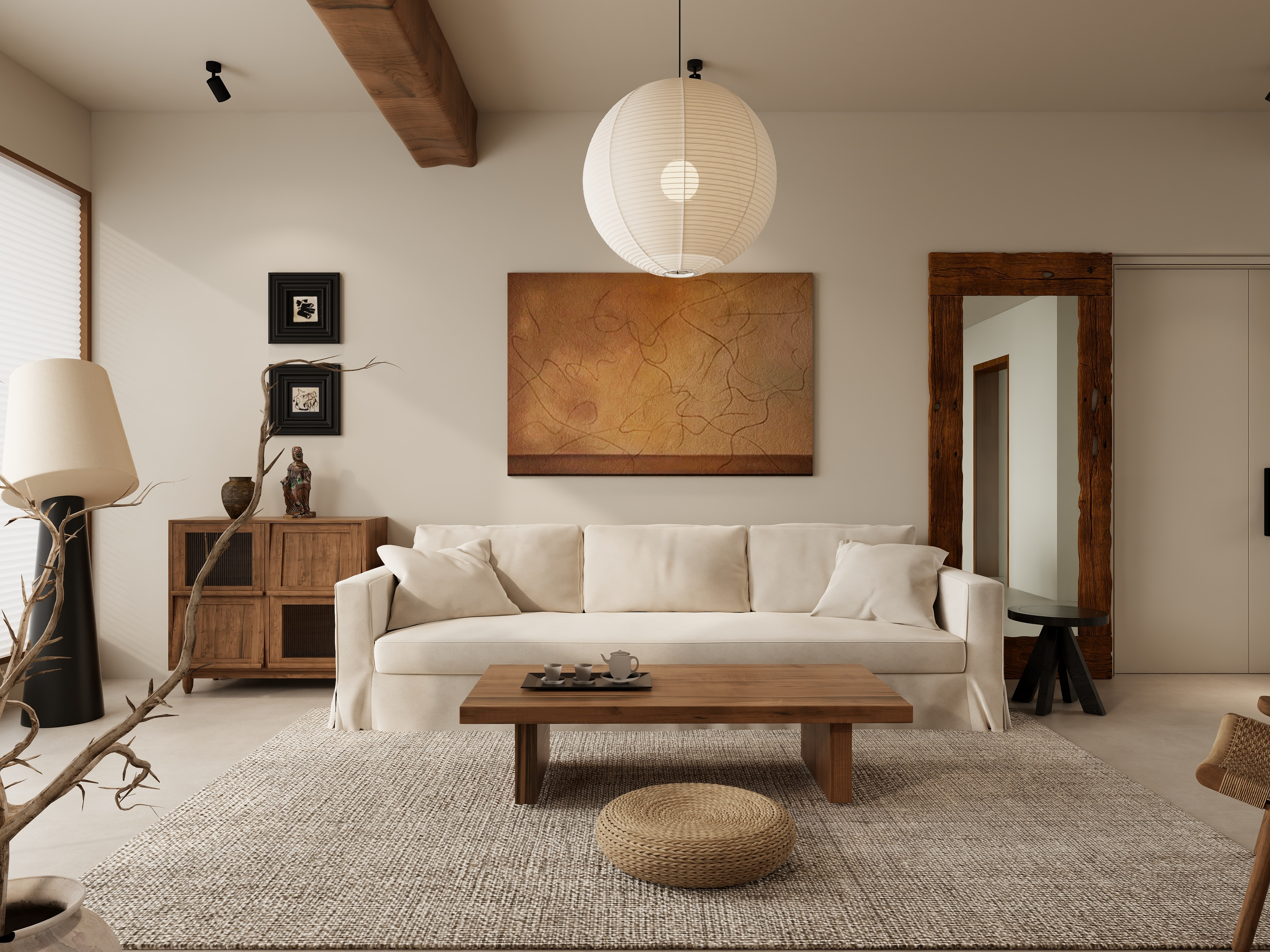 梁筑设计-《阳光大地》-四川达州90平两居装修效果图