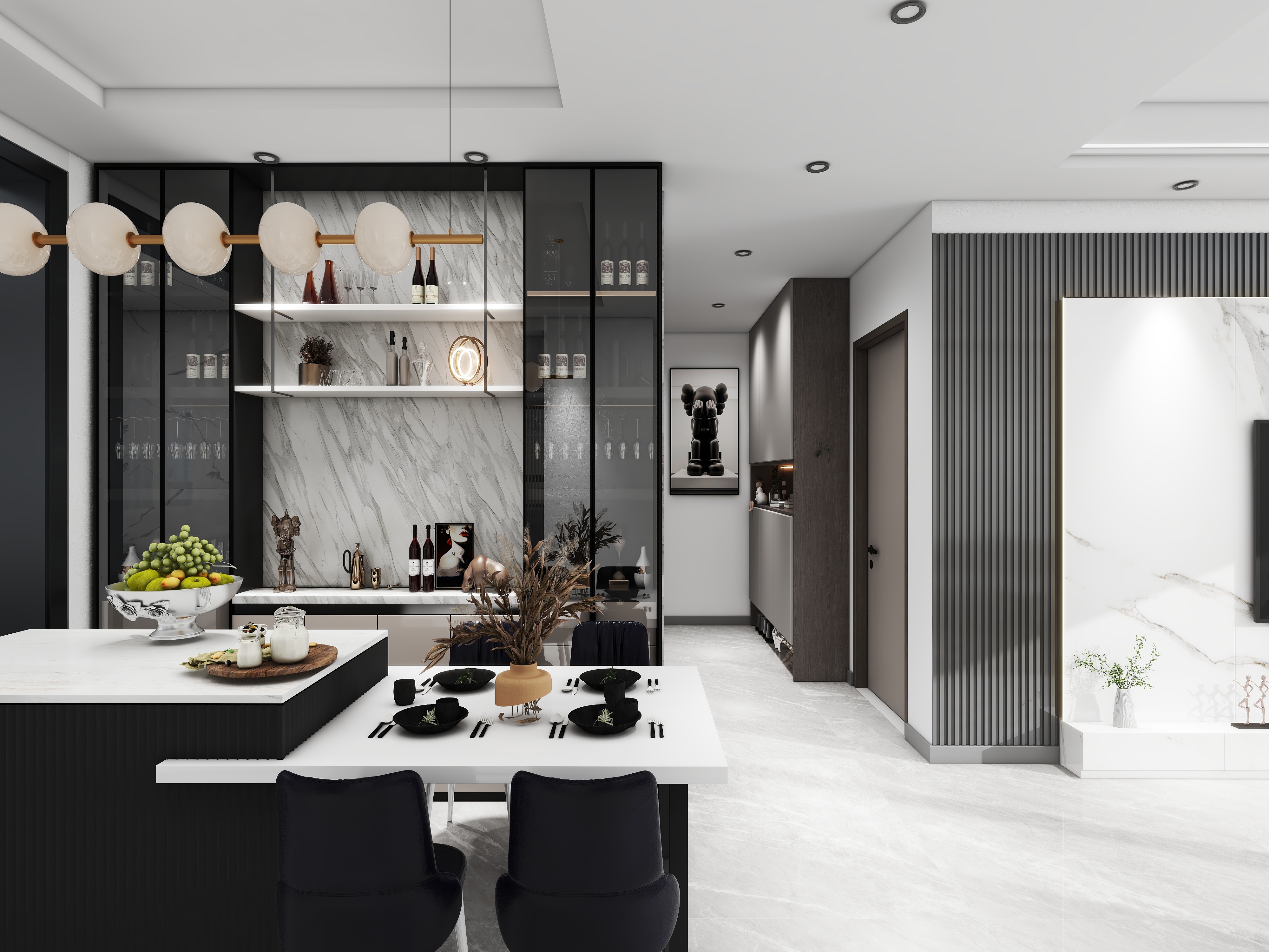 李未安-现代简约黑白灰装修效果图