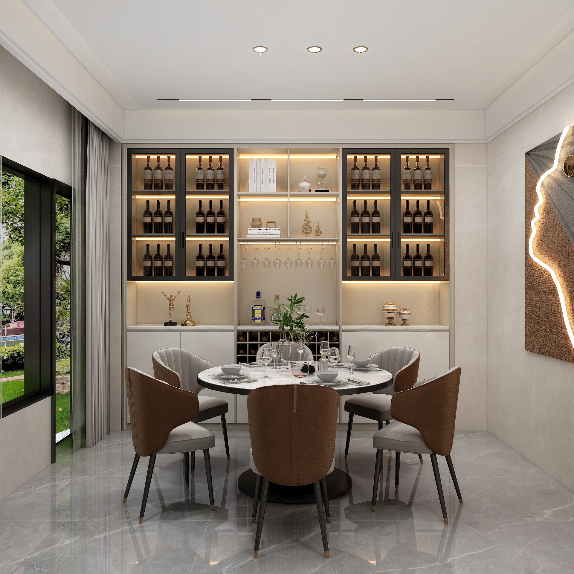 湛智华-现代简约别墅338平4层装修效果图