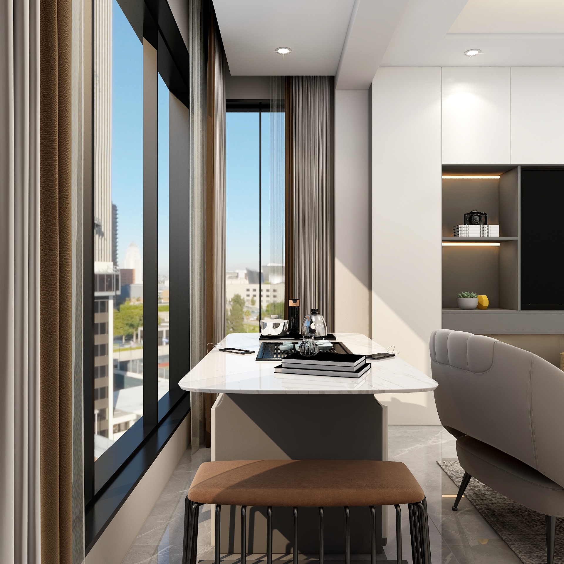 湛智华-现代简约128平4房 中信凯旋城 装修效果图