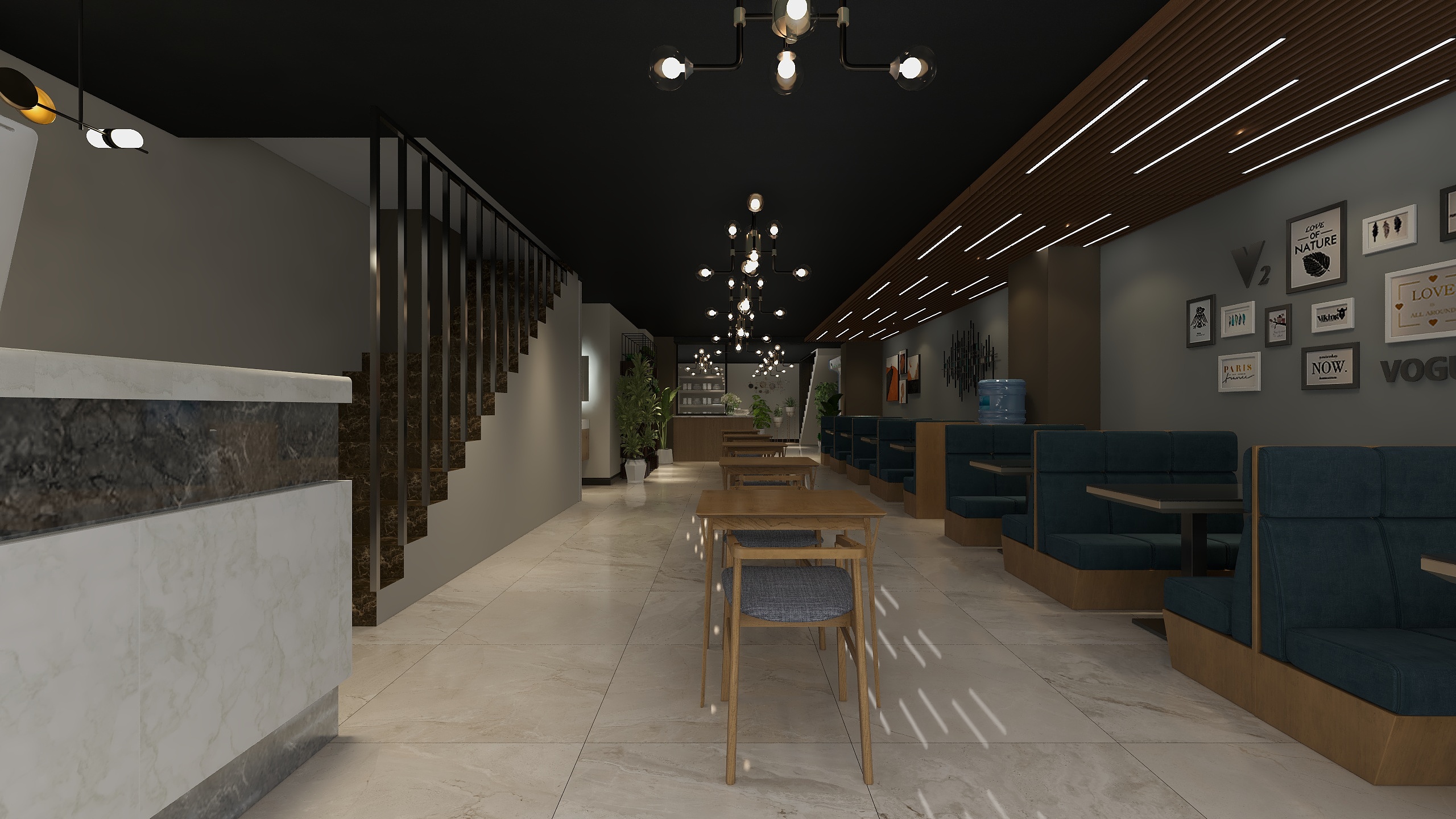 呈普设计工作室-时光火锅店装修效果图