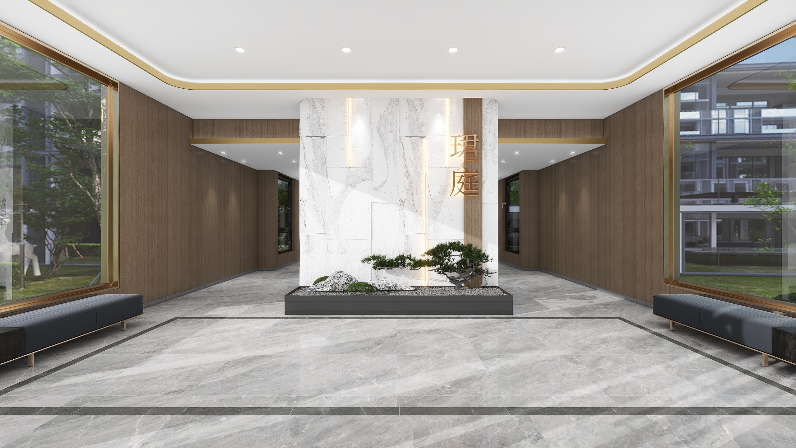 逸阳装饰设计-山东 珺庭 单元大堂-装修设计方案