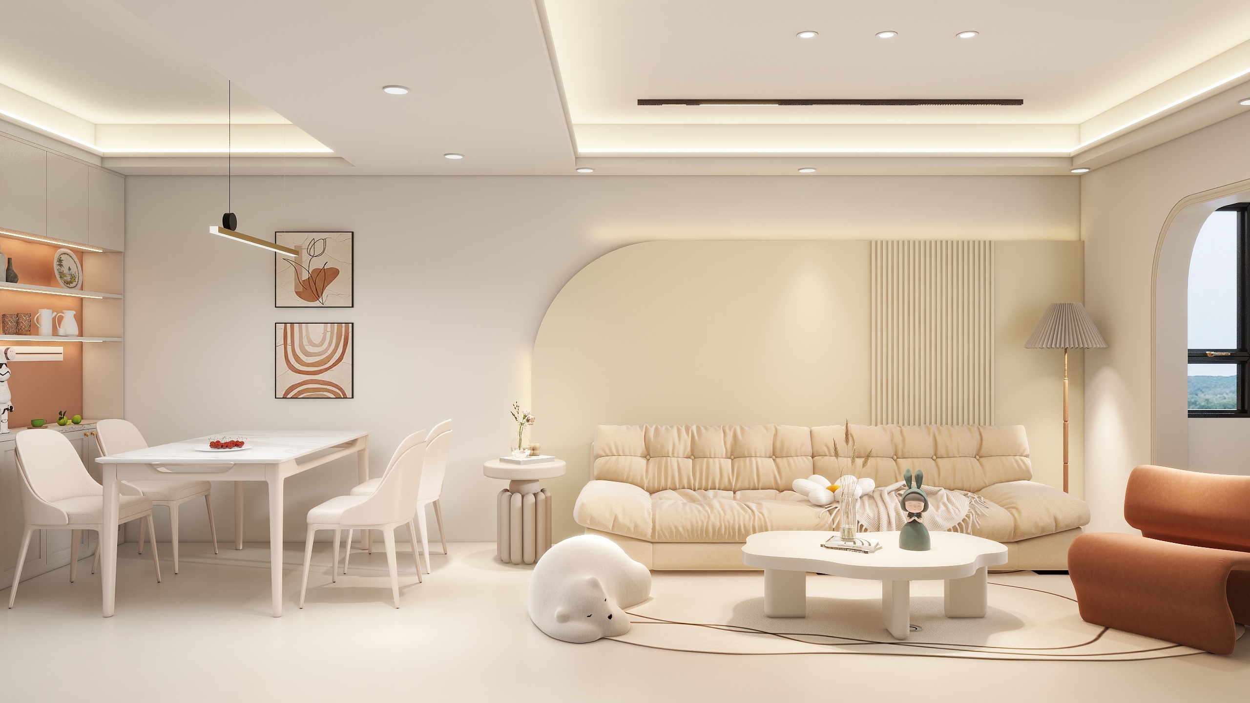 唯壹设计-奶油101㎡3室-装修设计方案