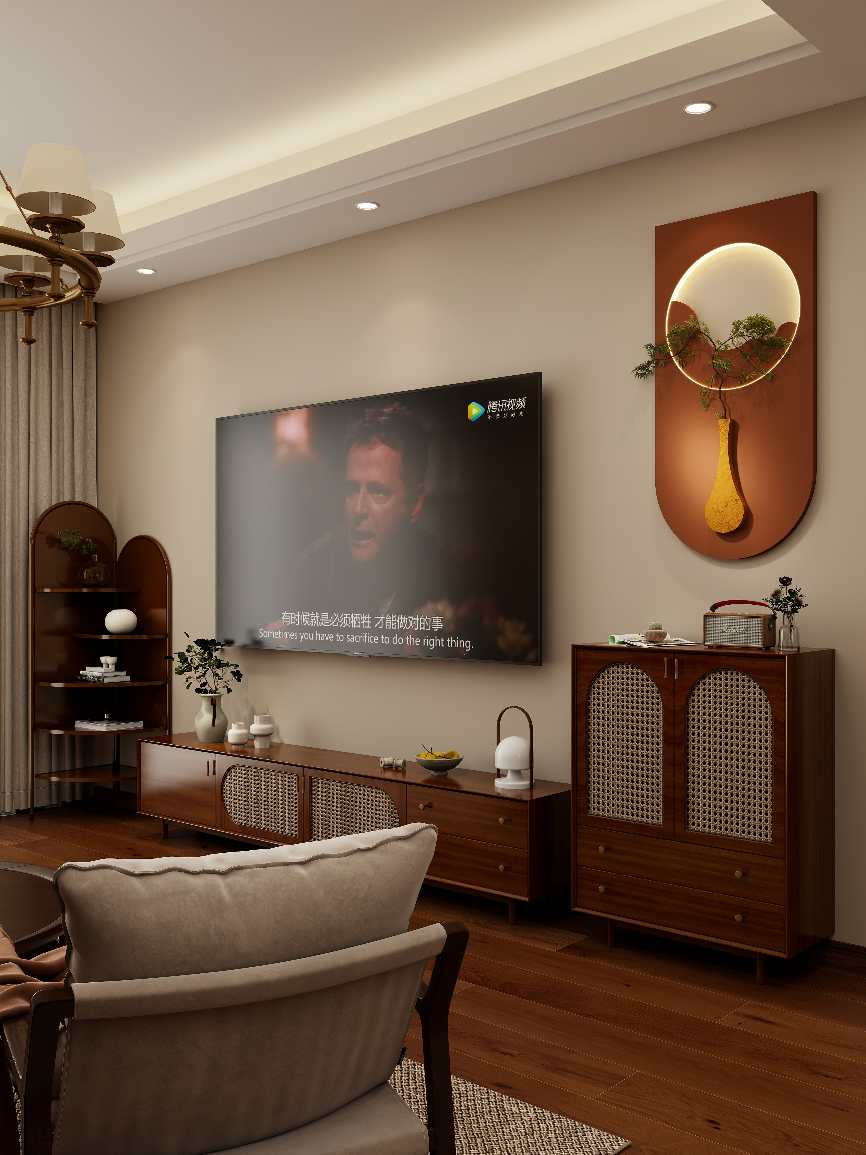 壹诺设计工作室-127㎡3室-中古风装修效果图