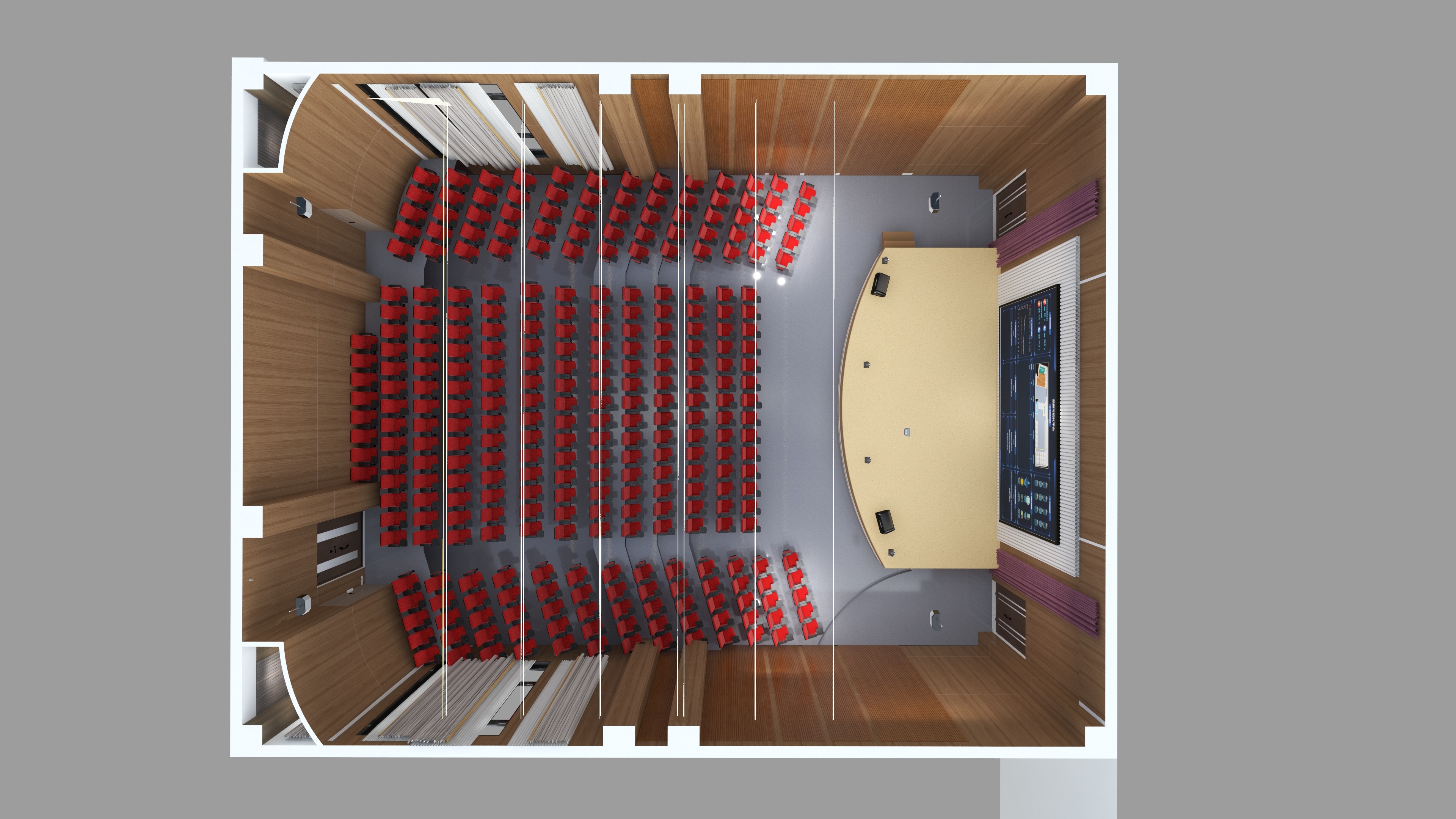 尚度装饰赵鹏飞-新余高新技术产业开发区第一中学报告厅效果图方案-装修设计方案