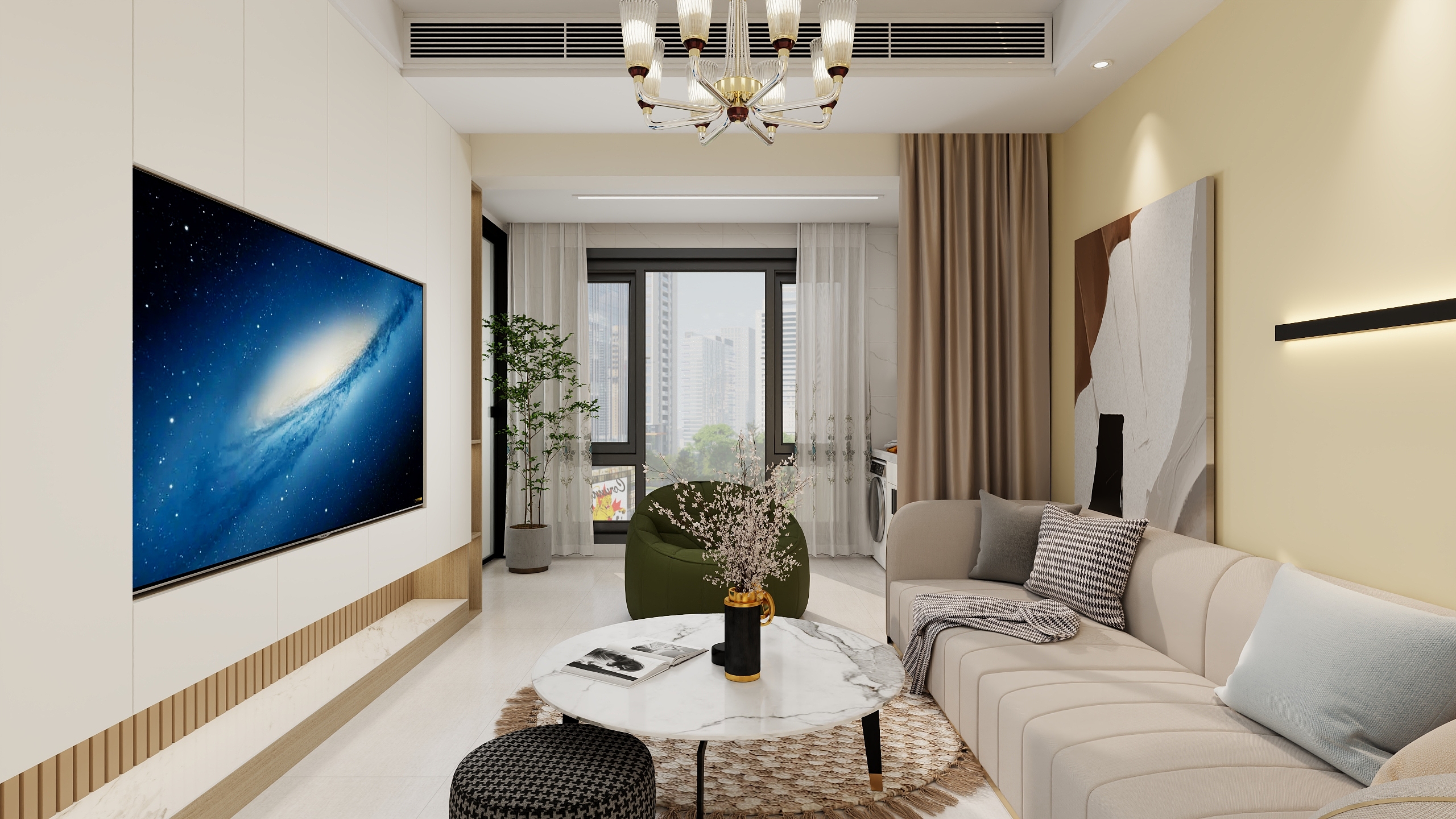 美墅设计丨全案设计师-豫发白鹭源春晓81㎡3室-装修设计方案