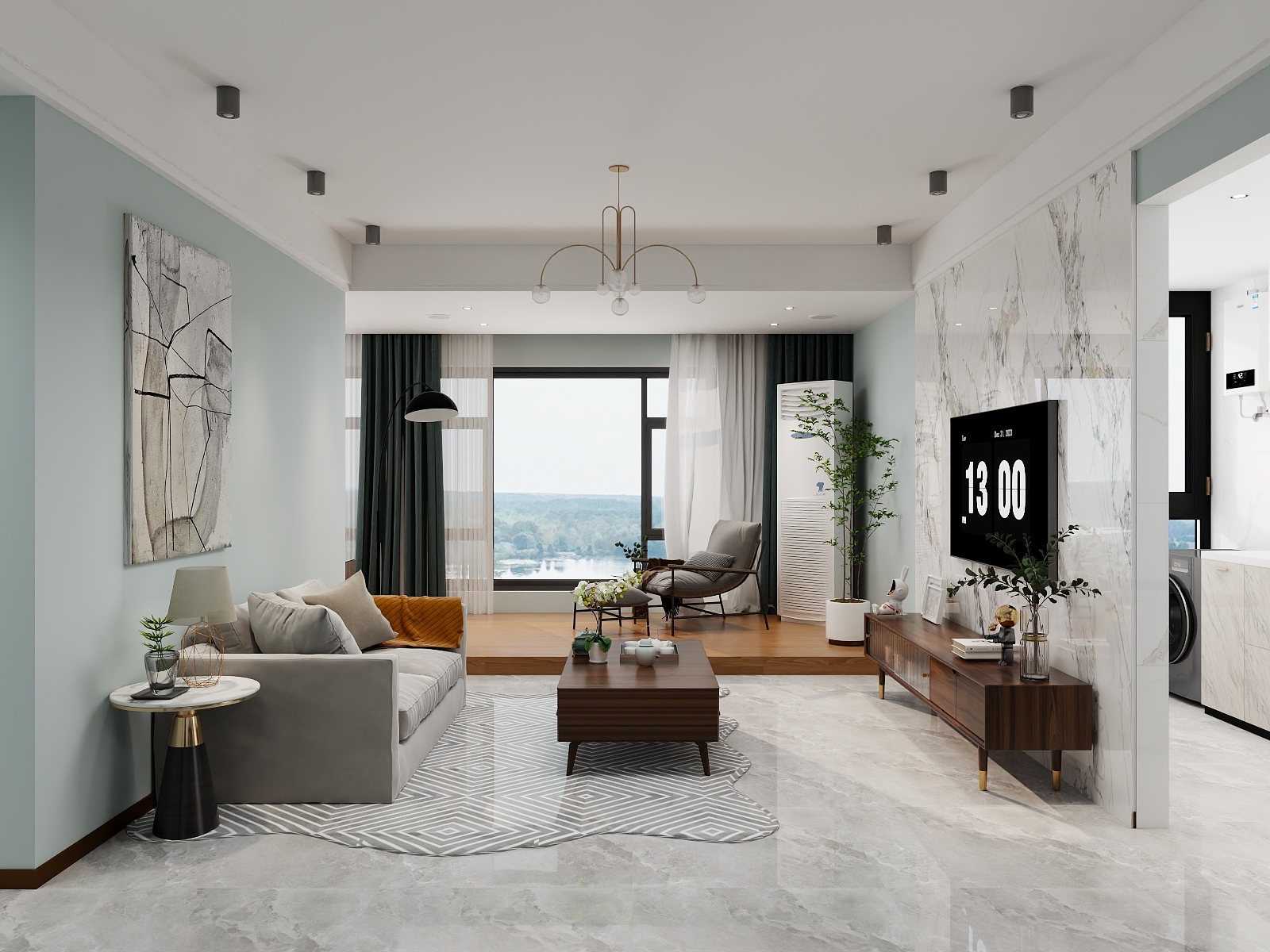 100元设计方案-108m²现代简约风格装修效果图