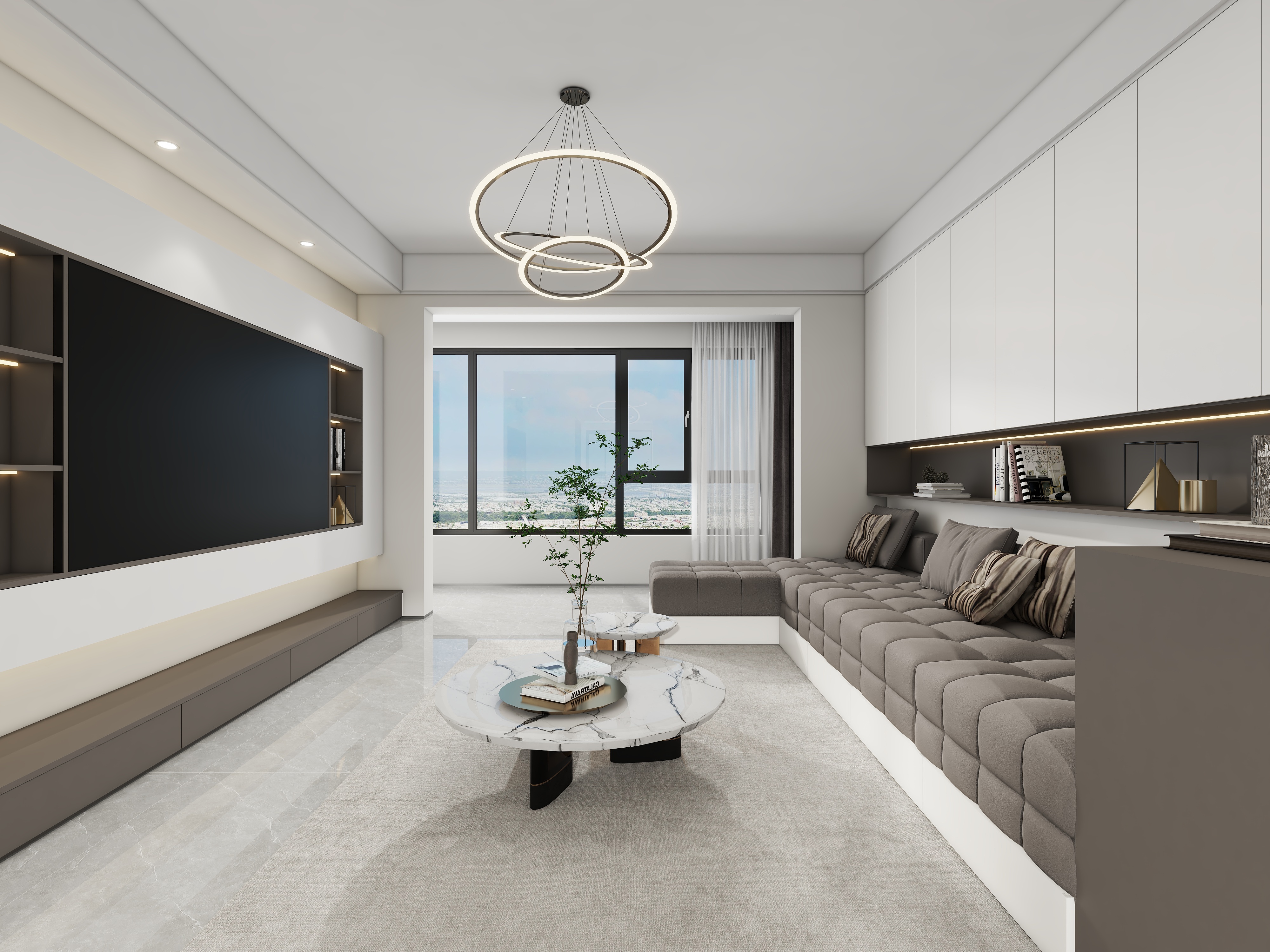 星空设计500一套-现代简约140㎡5室装修效果图