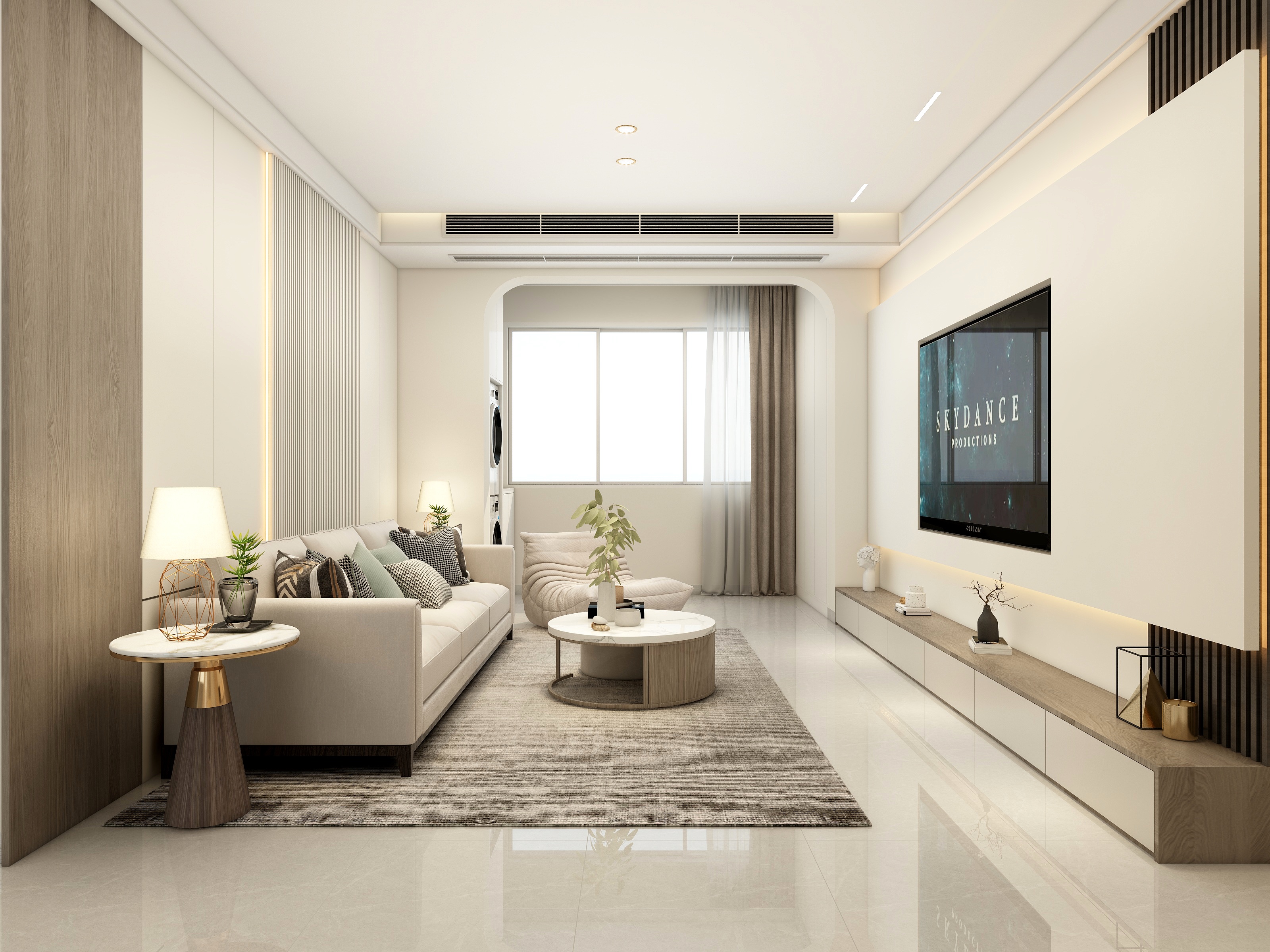 李立猛-91平三居设计——《梦幻奶油》装修效果图