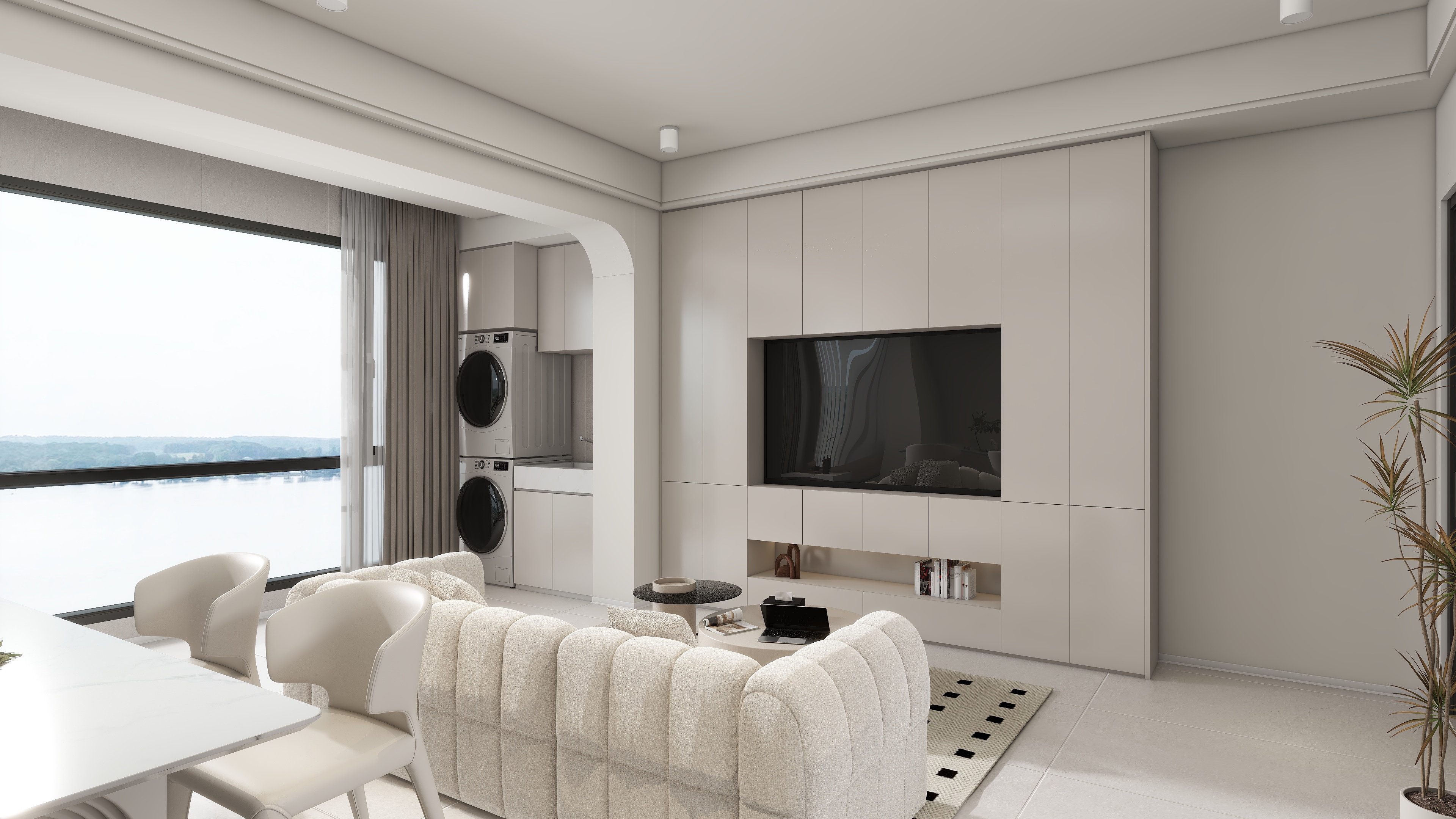 设计师HUANGQIHAO-崇文府A区85㎡3室奶油-装修设计方案