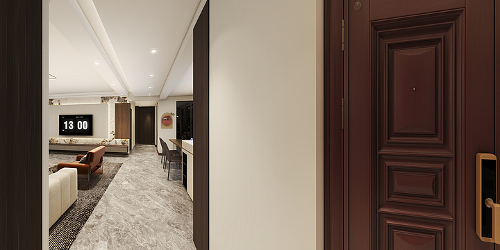 张开钰-蓝山8楼现代轻奢效果图-装修设计方案