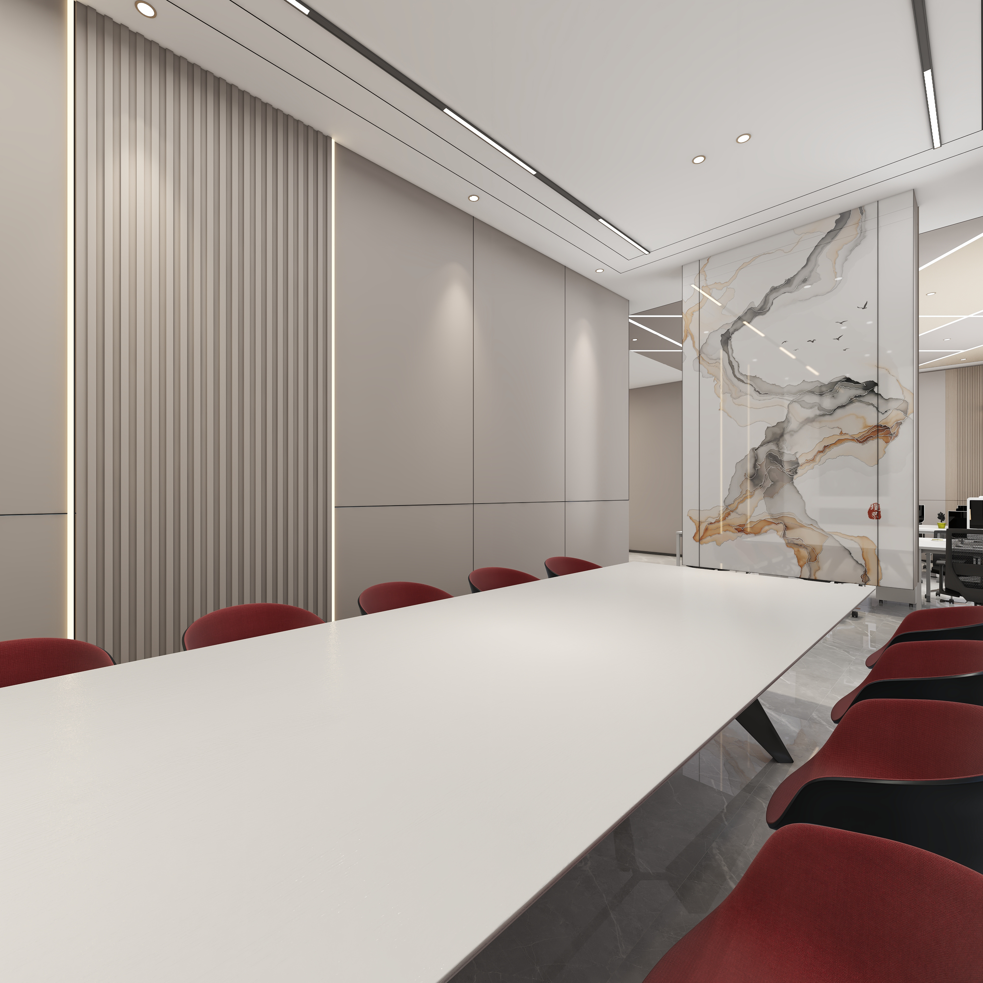 全屋定制..888-办公楼一层公共区装修效果图第3张