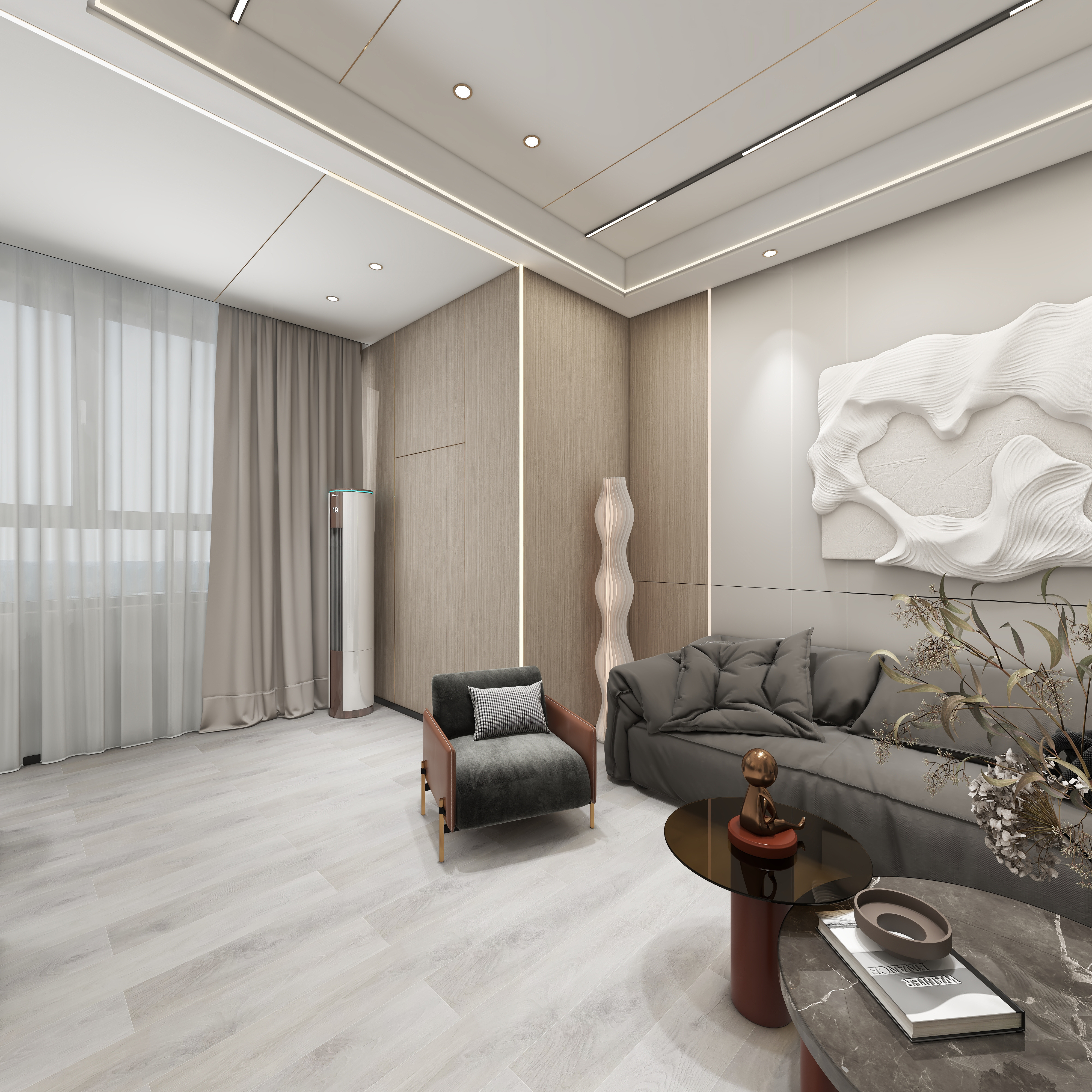 全屋定制..888-办公楼一层总经理室装修效果图第3张