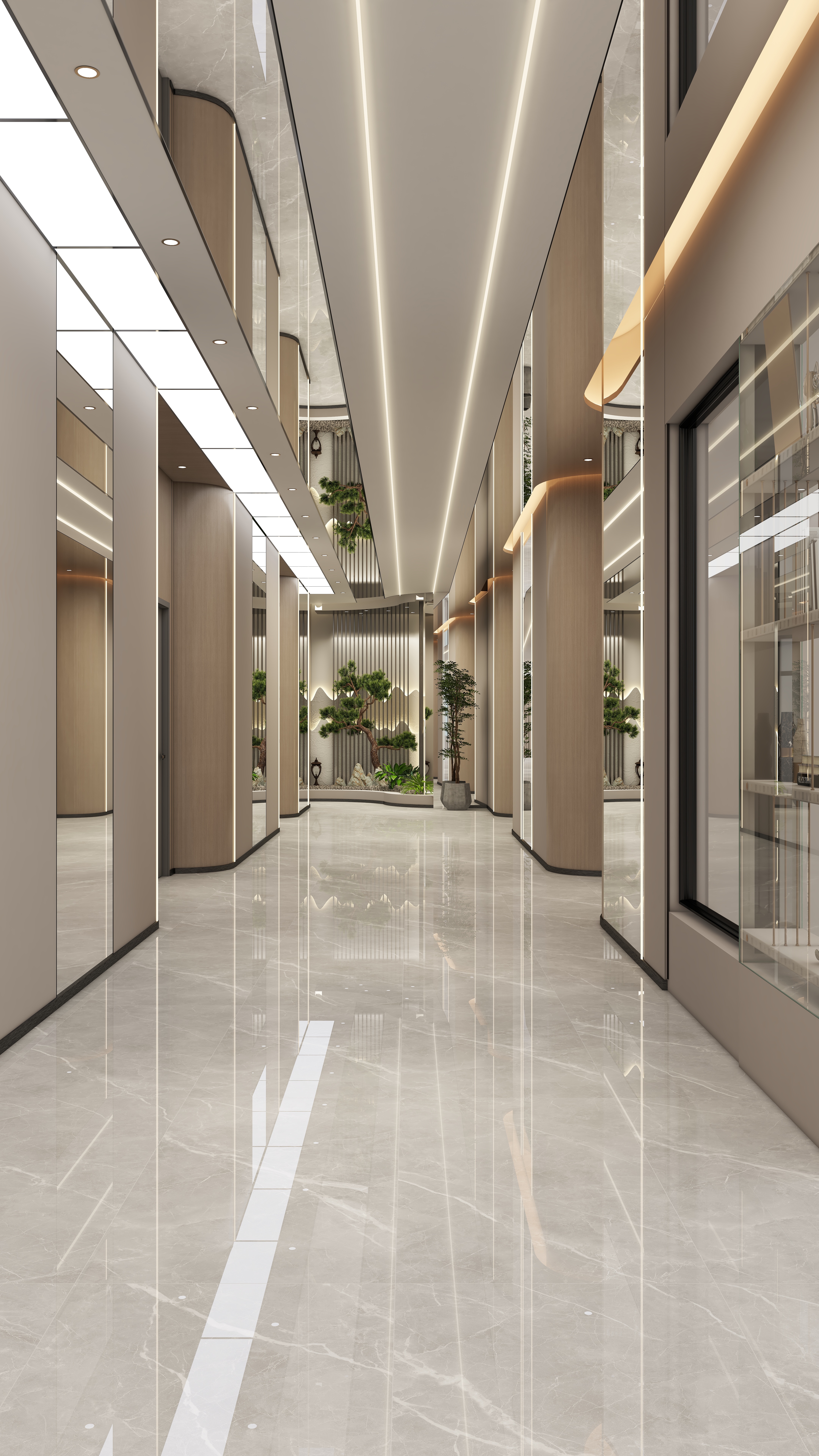 全屋定制..888-办公楼一层公共区装修效果图第1张