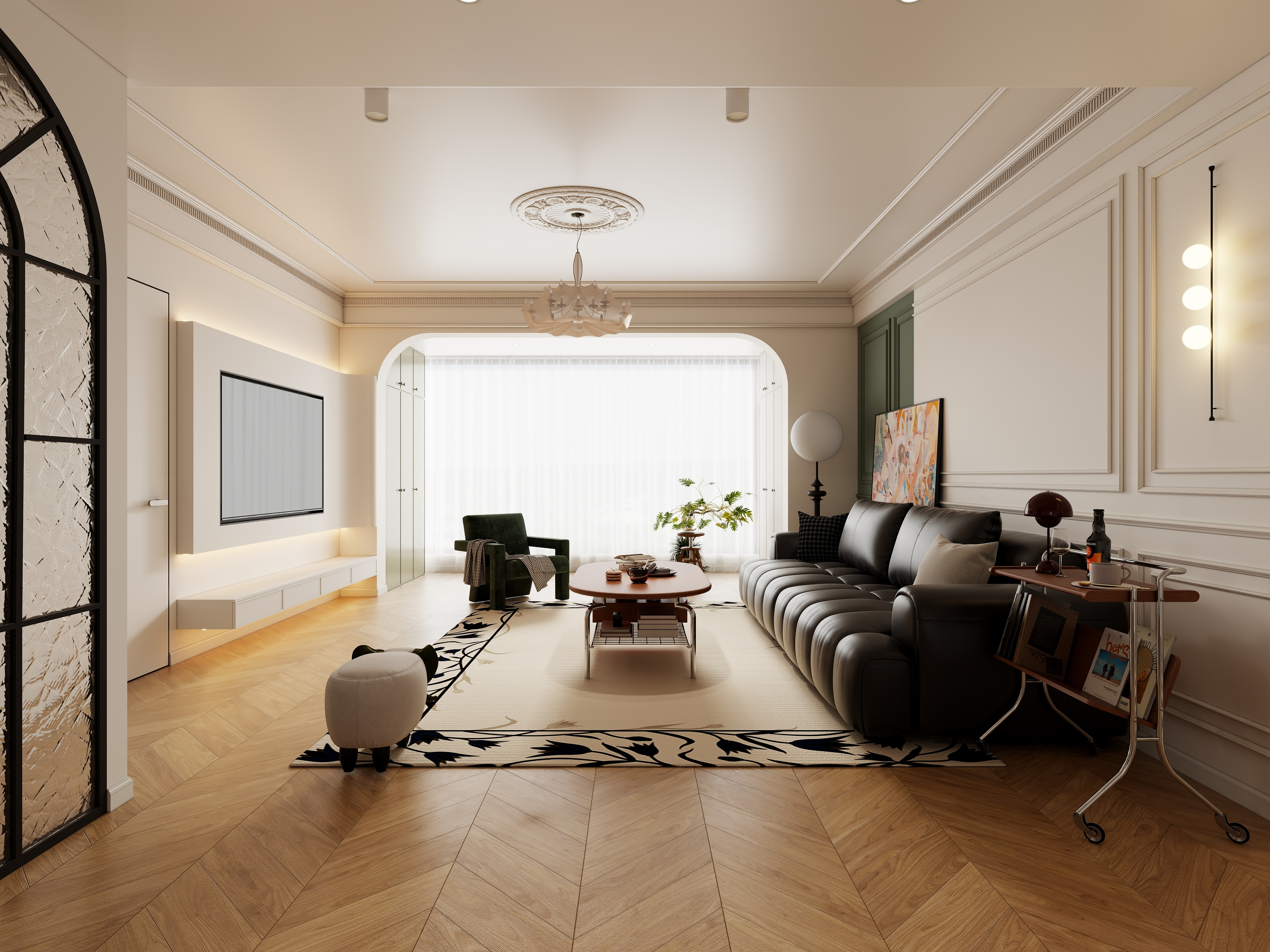 清晨空间设计-复古法式138三室两厅-装修设计方案