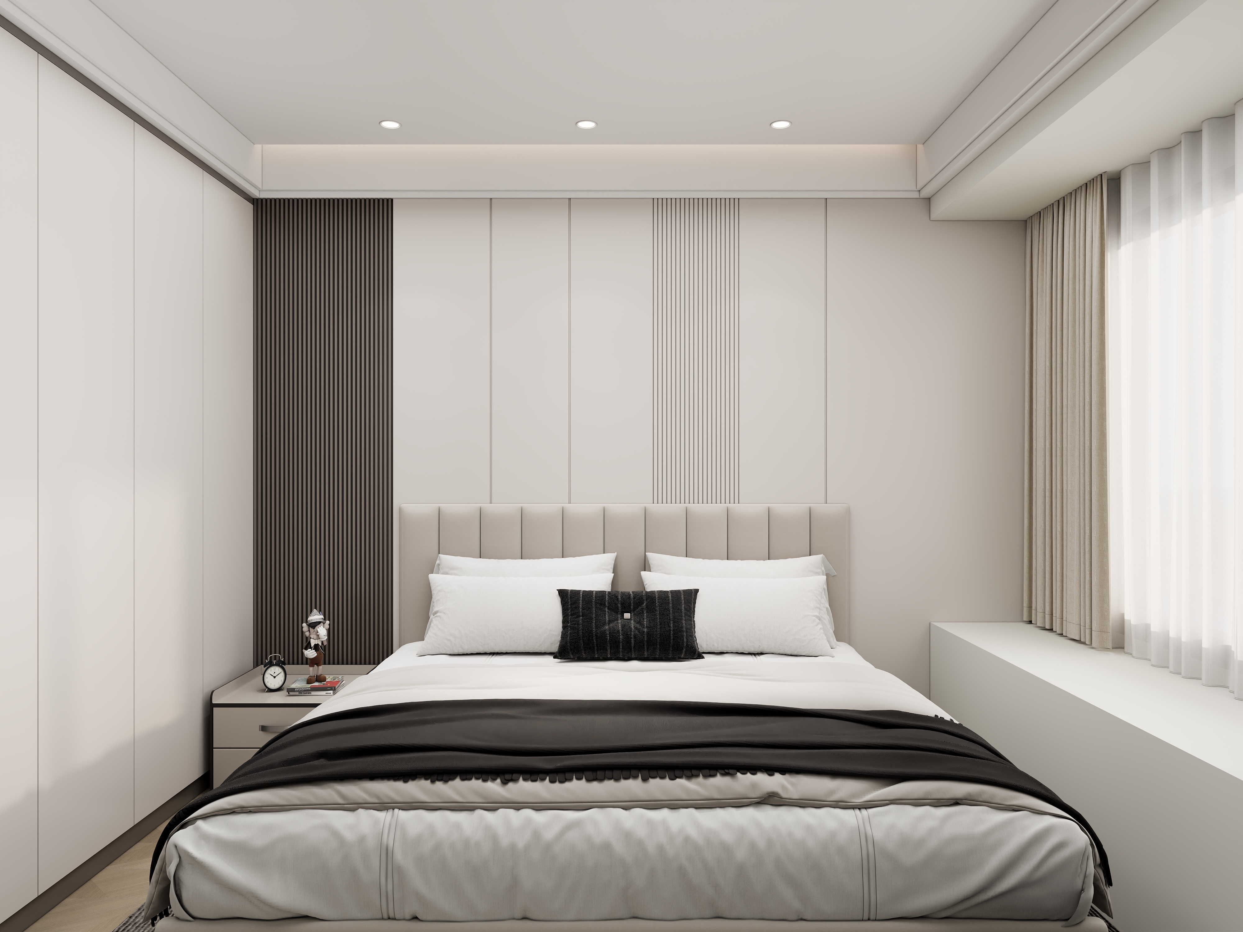 壹诺设计工作室-85㎡3室-现代简约装修效果图