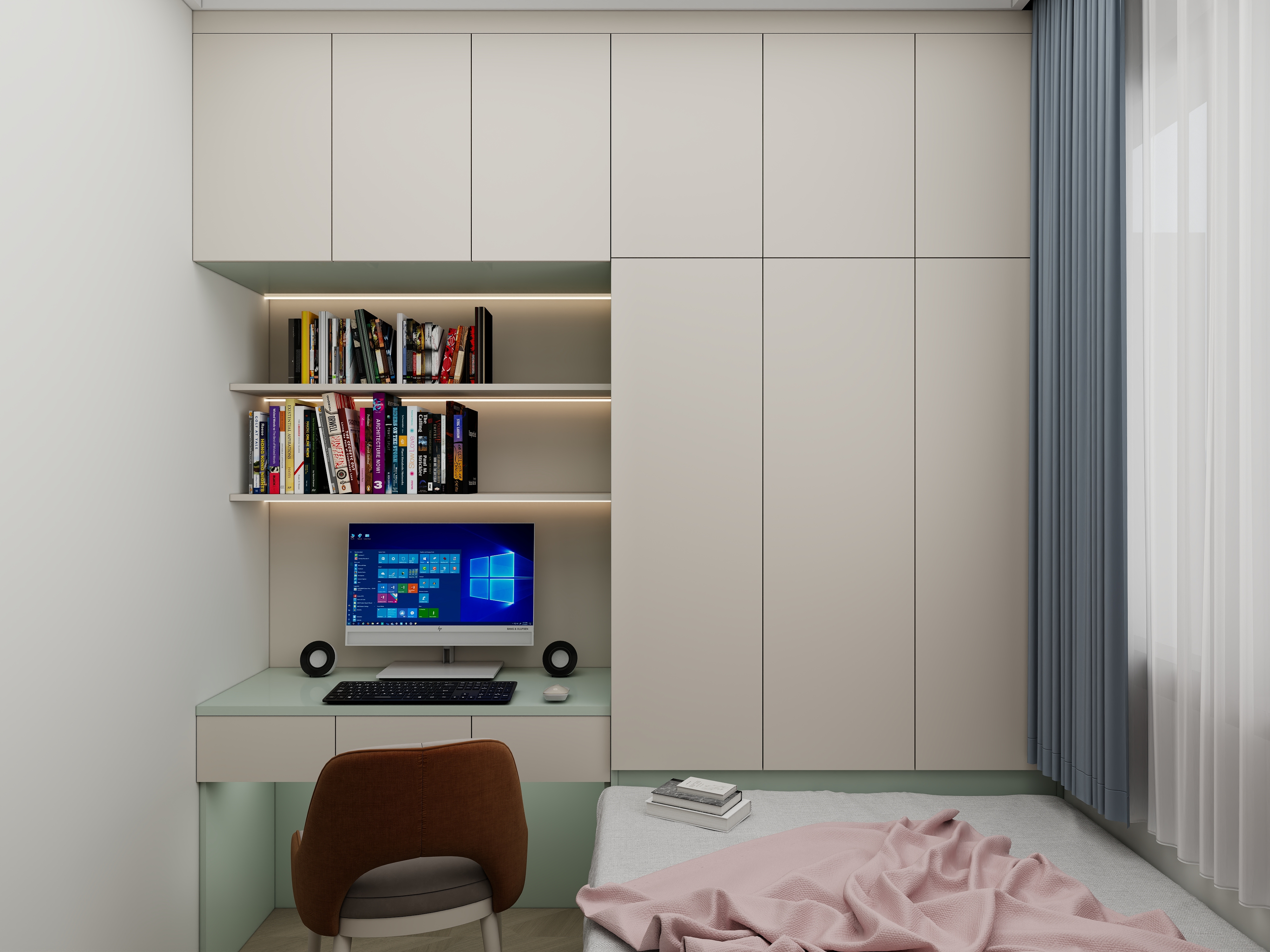 壹诺设计工作室-83㎡3室-现代简约装修效果图