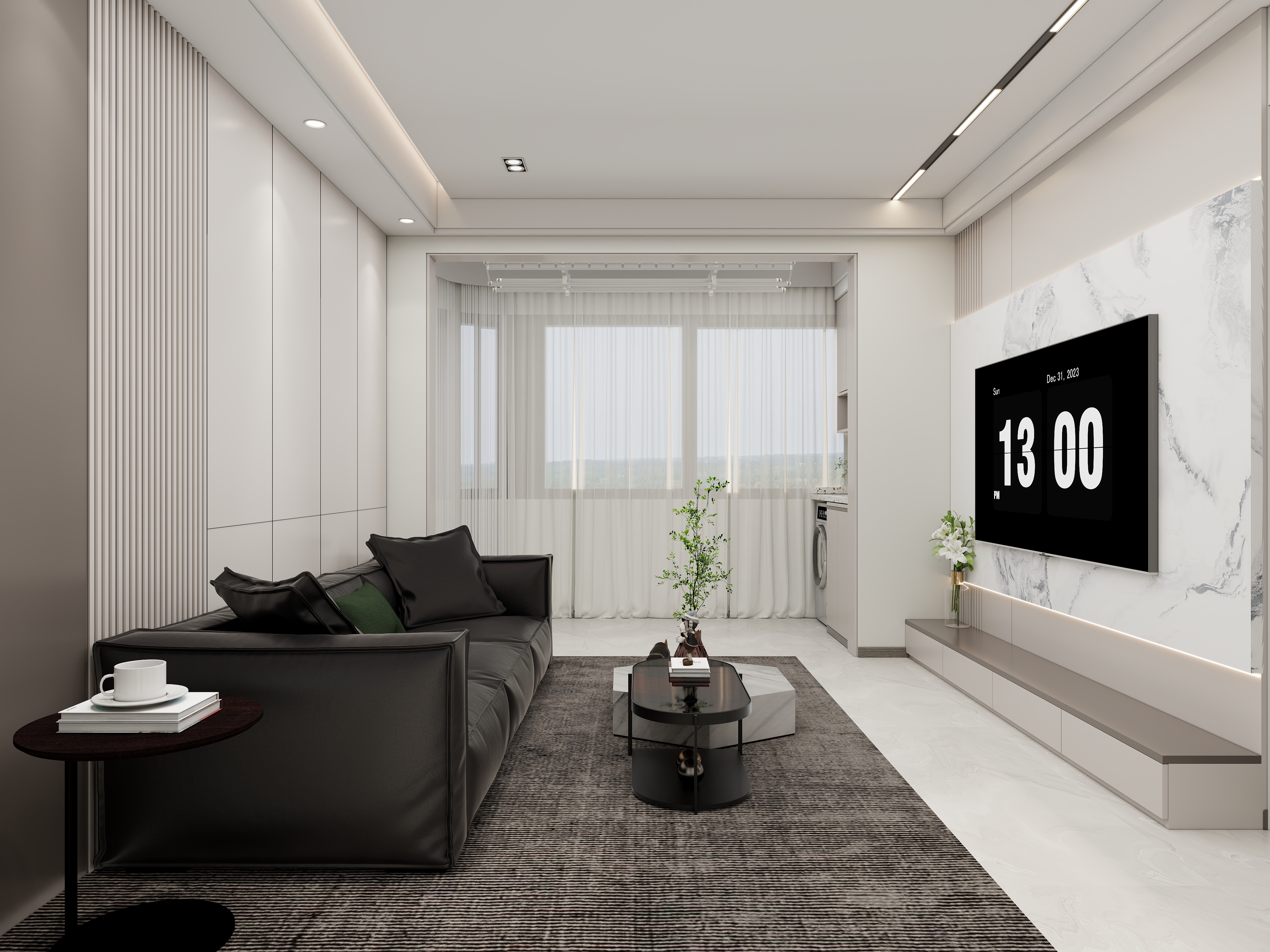 壹诺设计工作室-85㎡3室-现代简约装修效果图