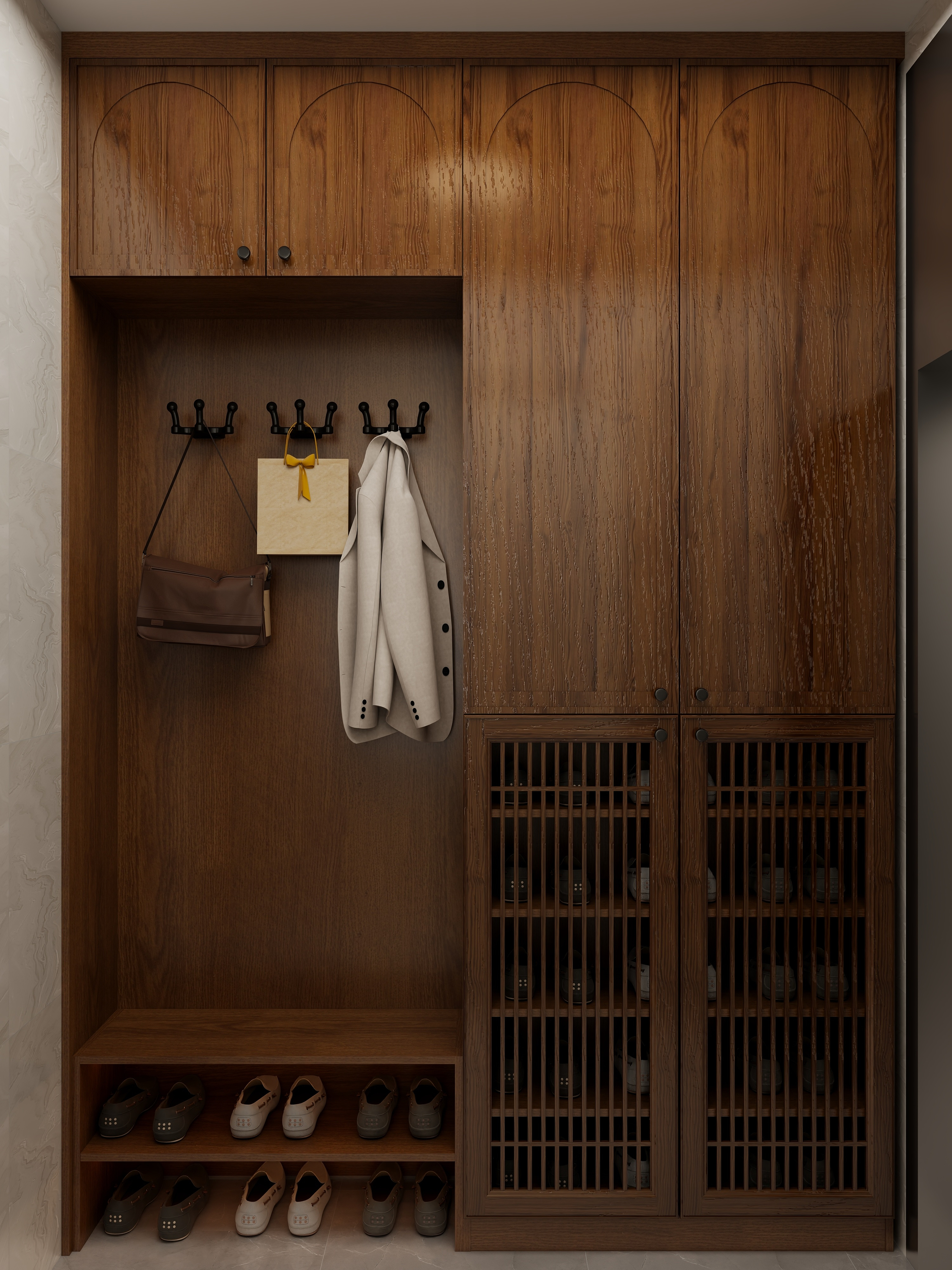 壹诺设计工作室-115㎡3室-中古风装修效果图