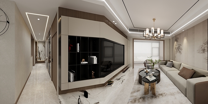 木鱼泡泡-金茂悦7-甲-1201-中式-装修设计方案