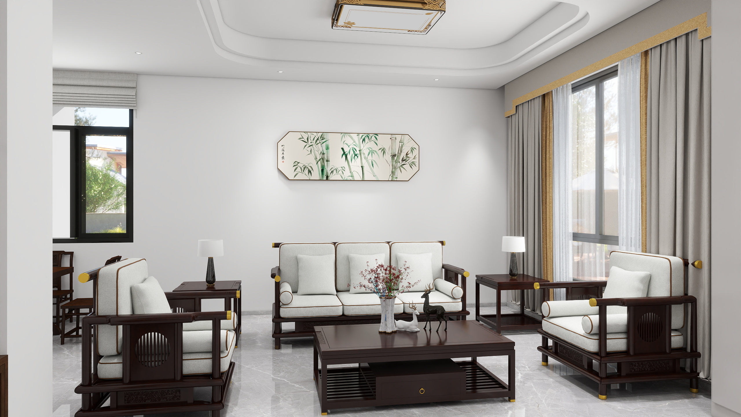 A空间十-新中式150㎡1室装修效果图