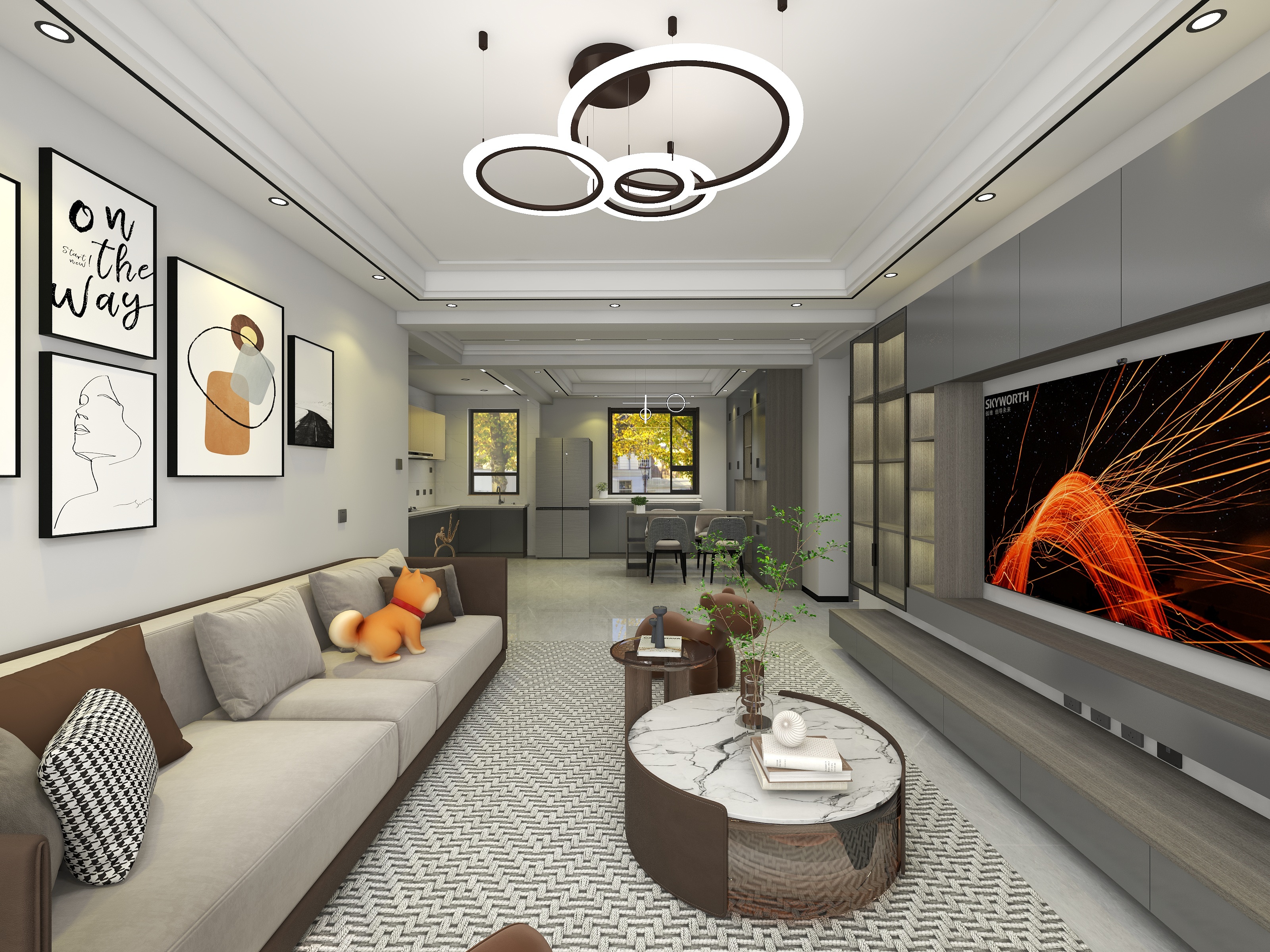 美屋定制灵霞装饰-盛世桃城3区三室两厅-装修设计方案